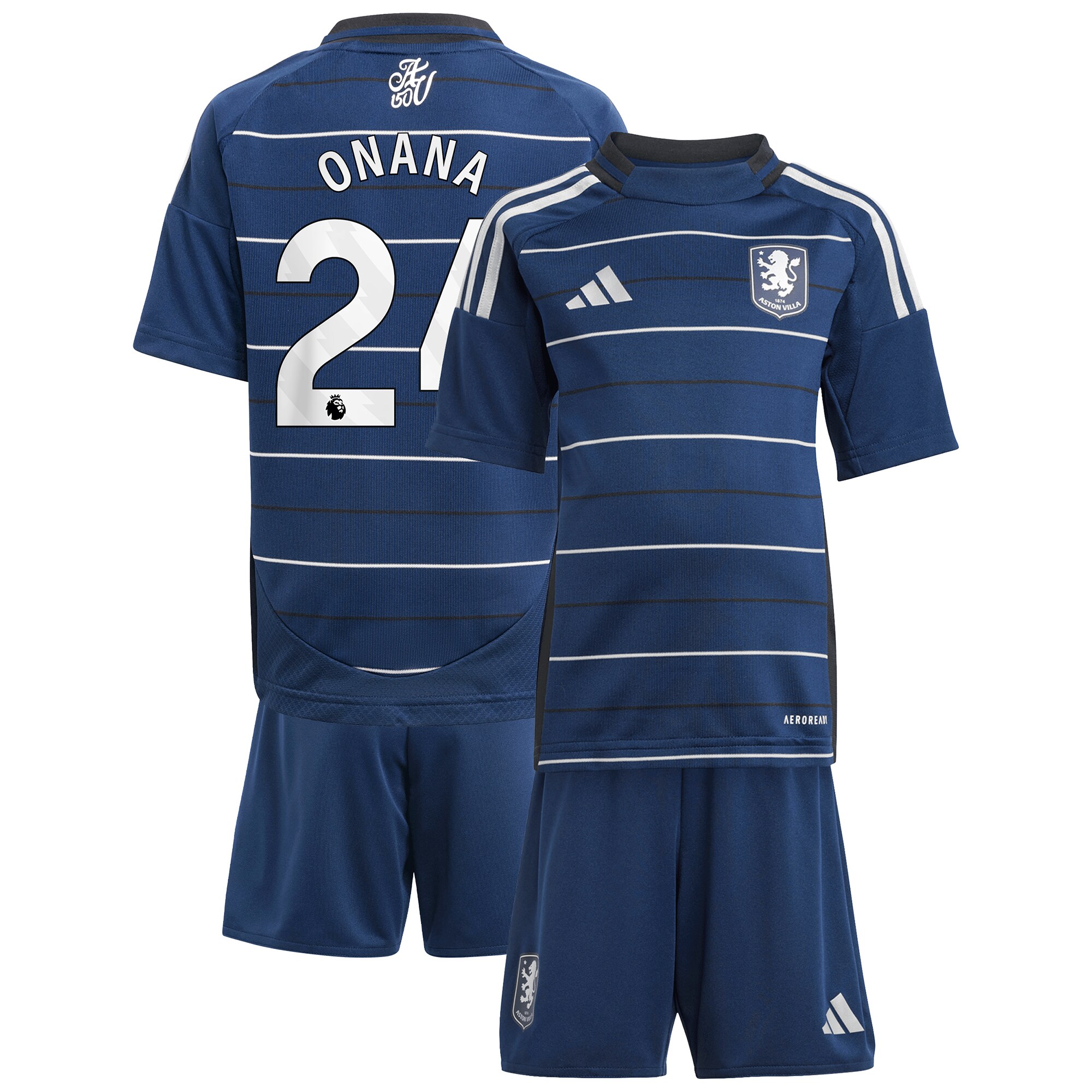 AVFC aston villa adidas third minikit 2024-25 with onana 24 printing Collection | Official Aston Villa Kits and Apparel
