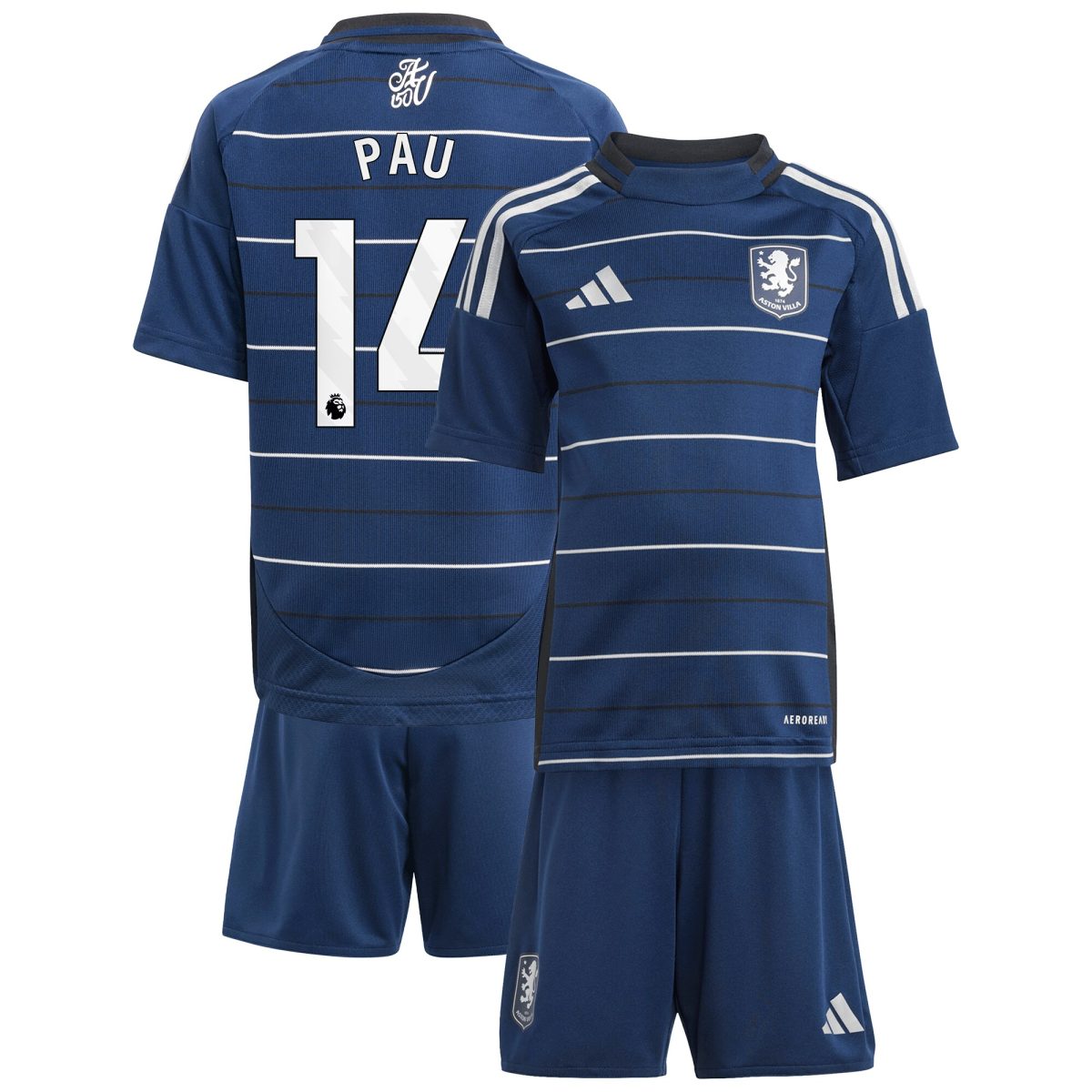 AVFC aston villa adidas third minikit 2024-25 with pau 14 printing Collection | Official Aston Villa Kits and Apparel