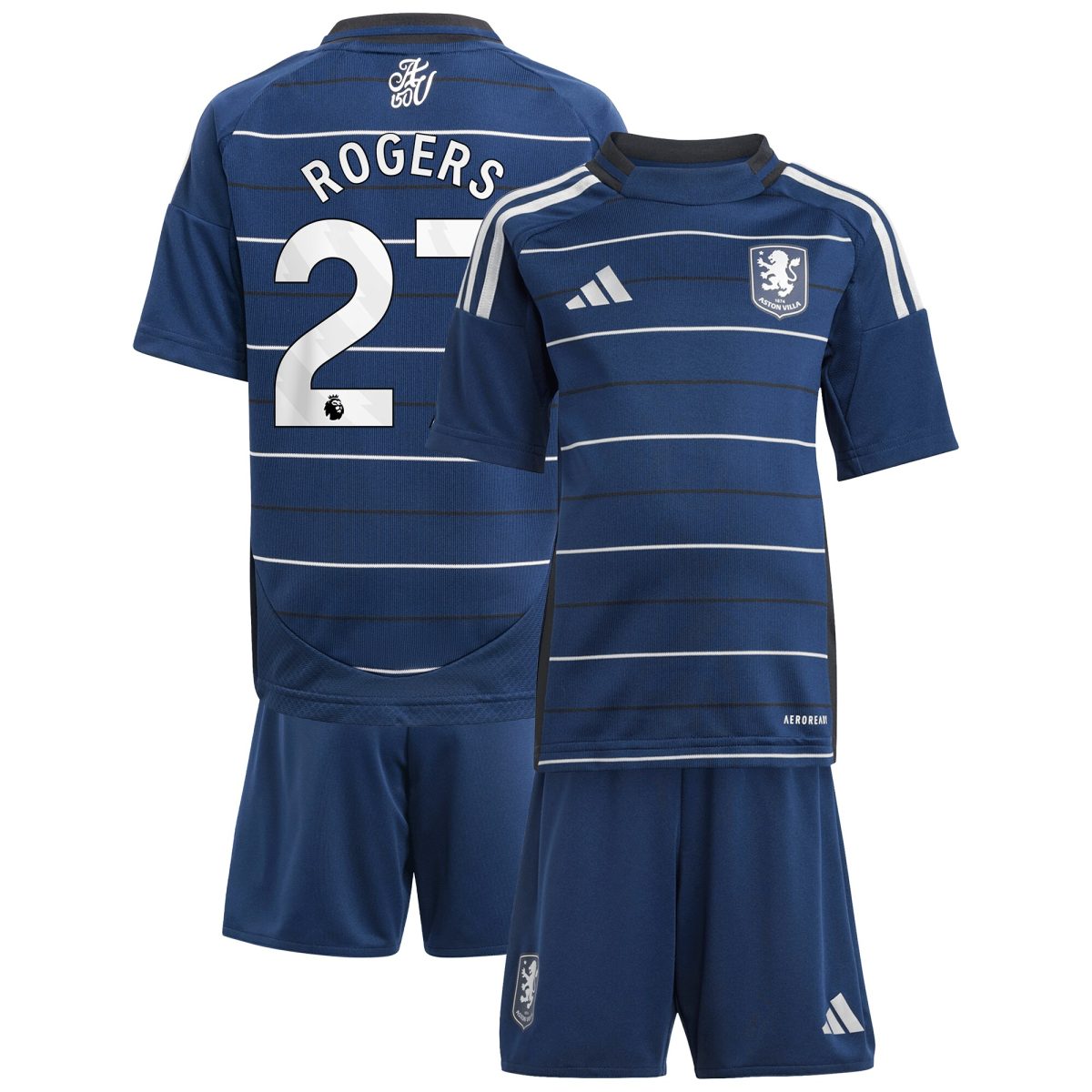 AVFC aston villa adidas third minikit 2024-25 with rogers 27 printing Collection | Official Aston Villa Kits and Apparel