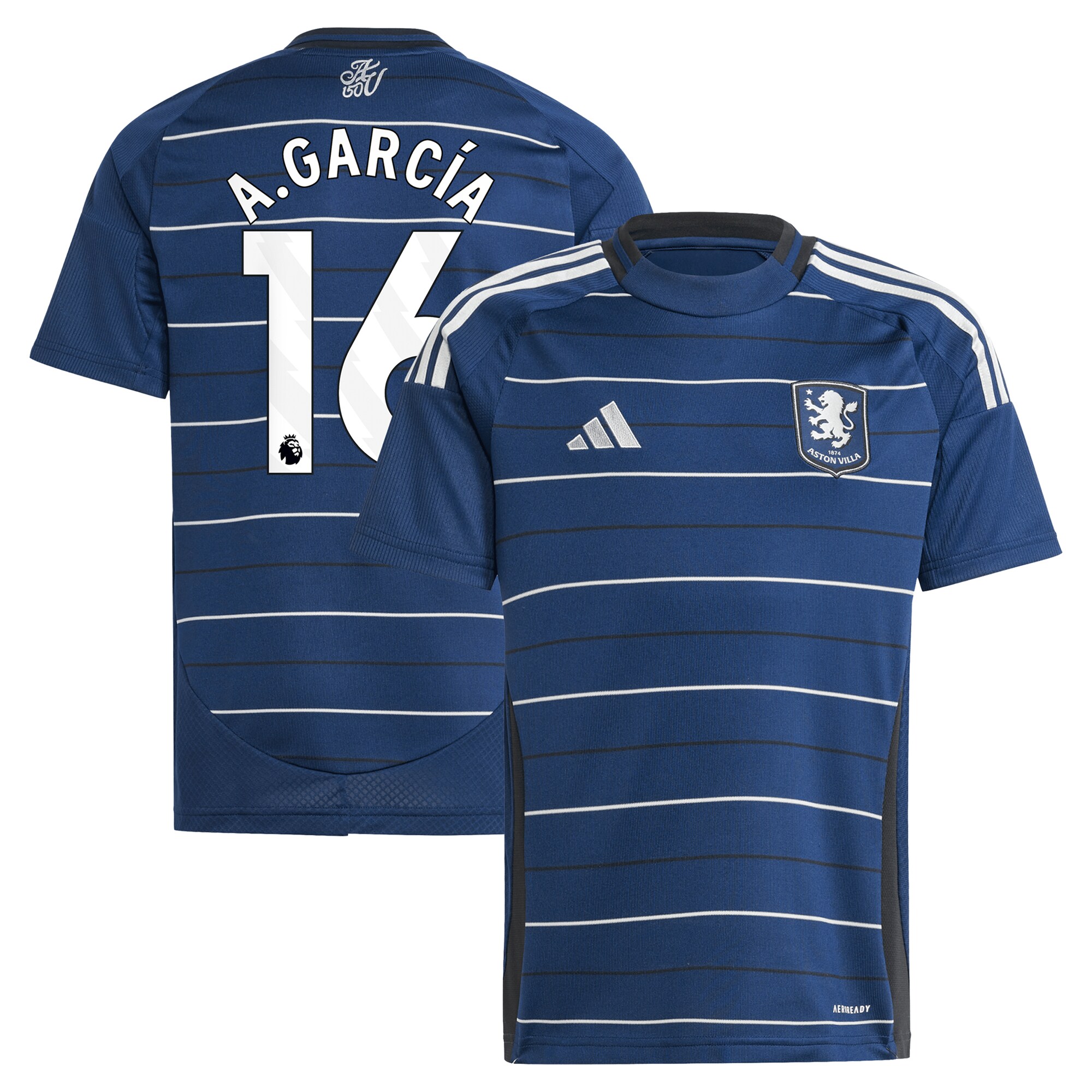 AVFC aston villa adidas third shirt 2024-25 – kids with a.garcía 16 printing Collection | Official Aston Villa Kits and Apparel