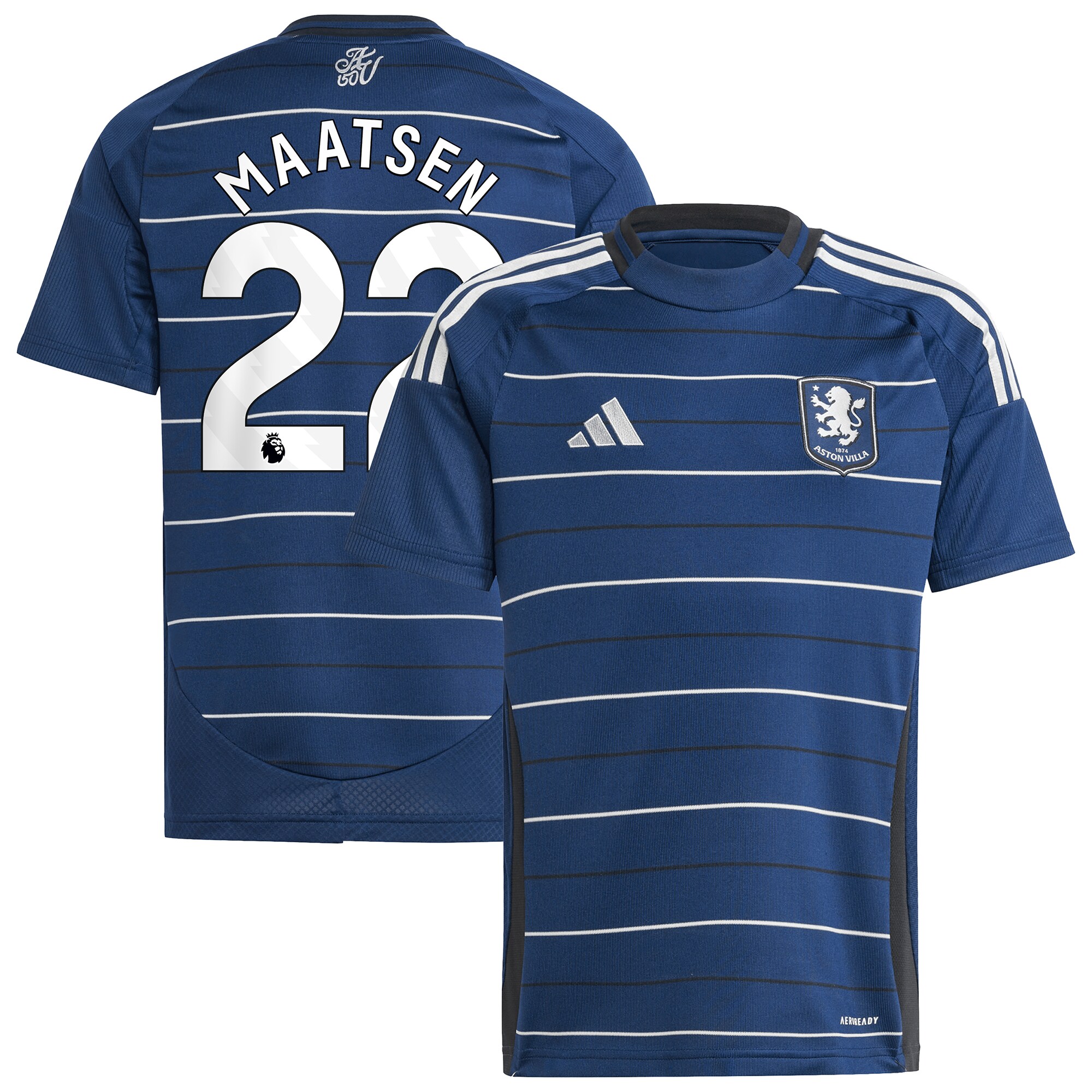 AVFC aston villa adidas third shirt 2024-25 – kids with maatsen 22 printing Collection | Official Aston Villa Kits and Apparel