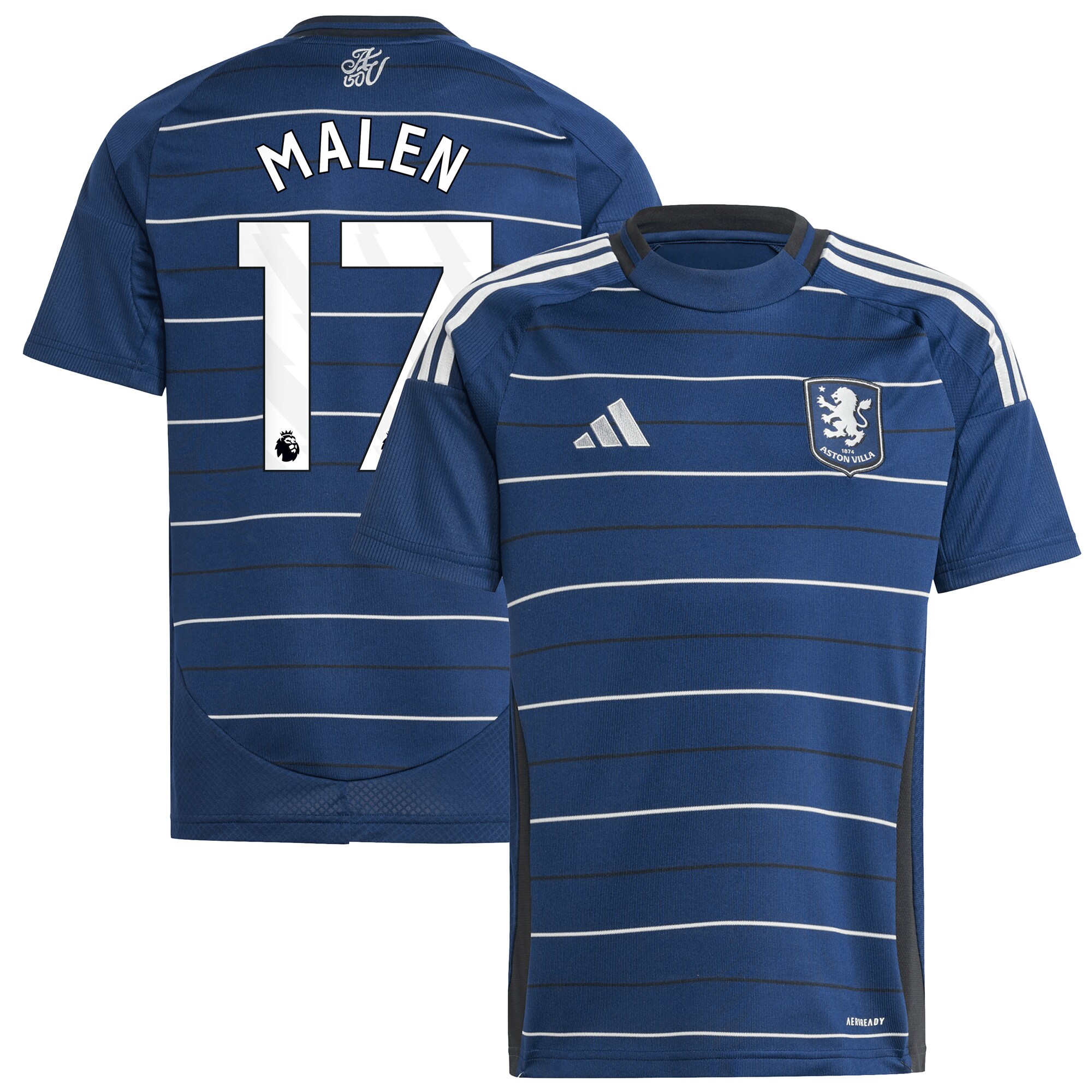 AVFC aston villa adidas third shirt 2024-25 – kids with malen 17 printing Collection | Official Aston Villa Kits and Apparel