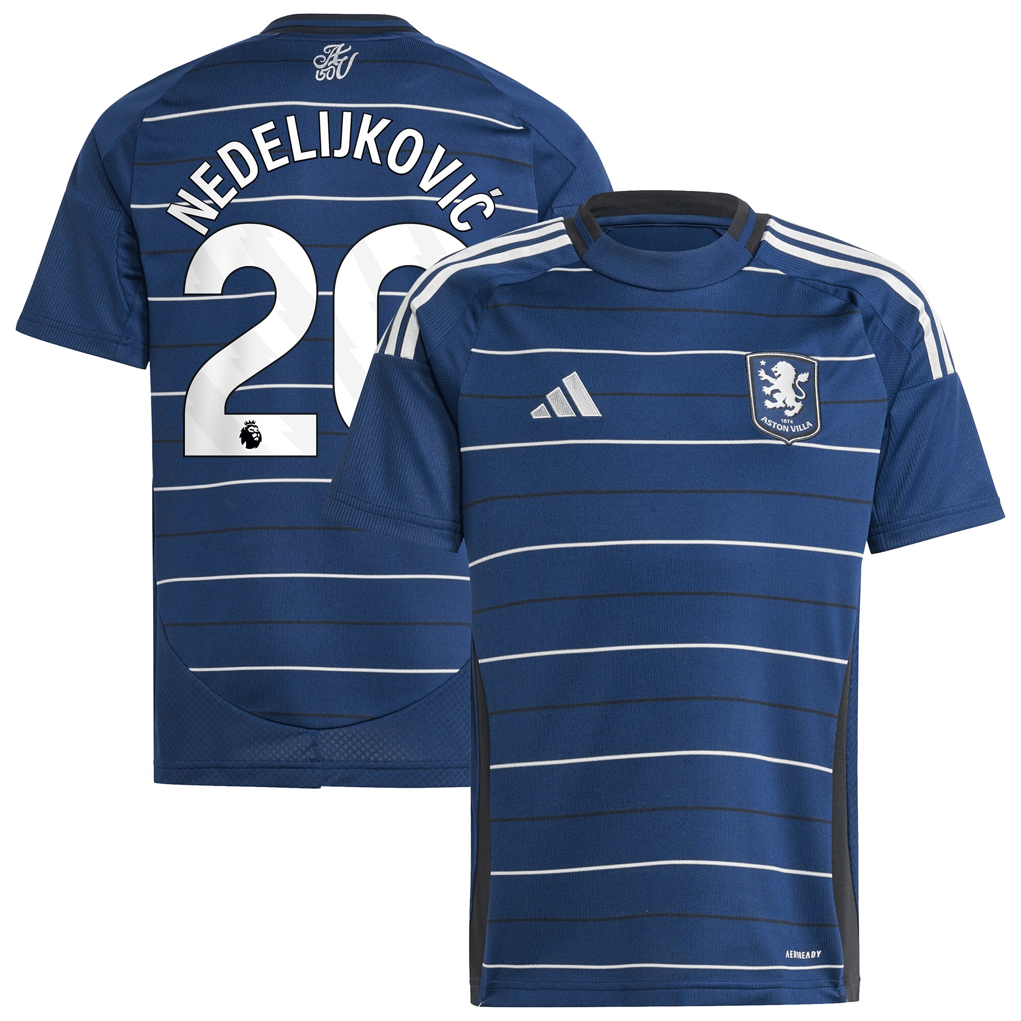 AVFC aston villa adidas third shirt 2024-25 – kids with nedeljković 20 printing Collection | Official Aston Villa Kits and Apparel
