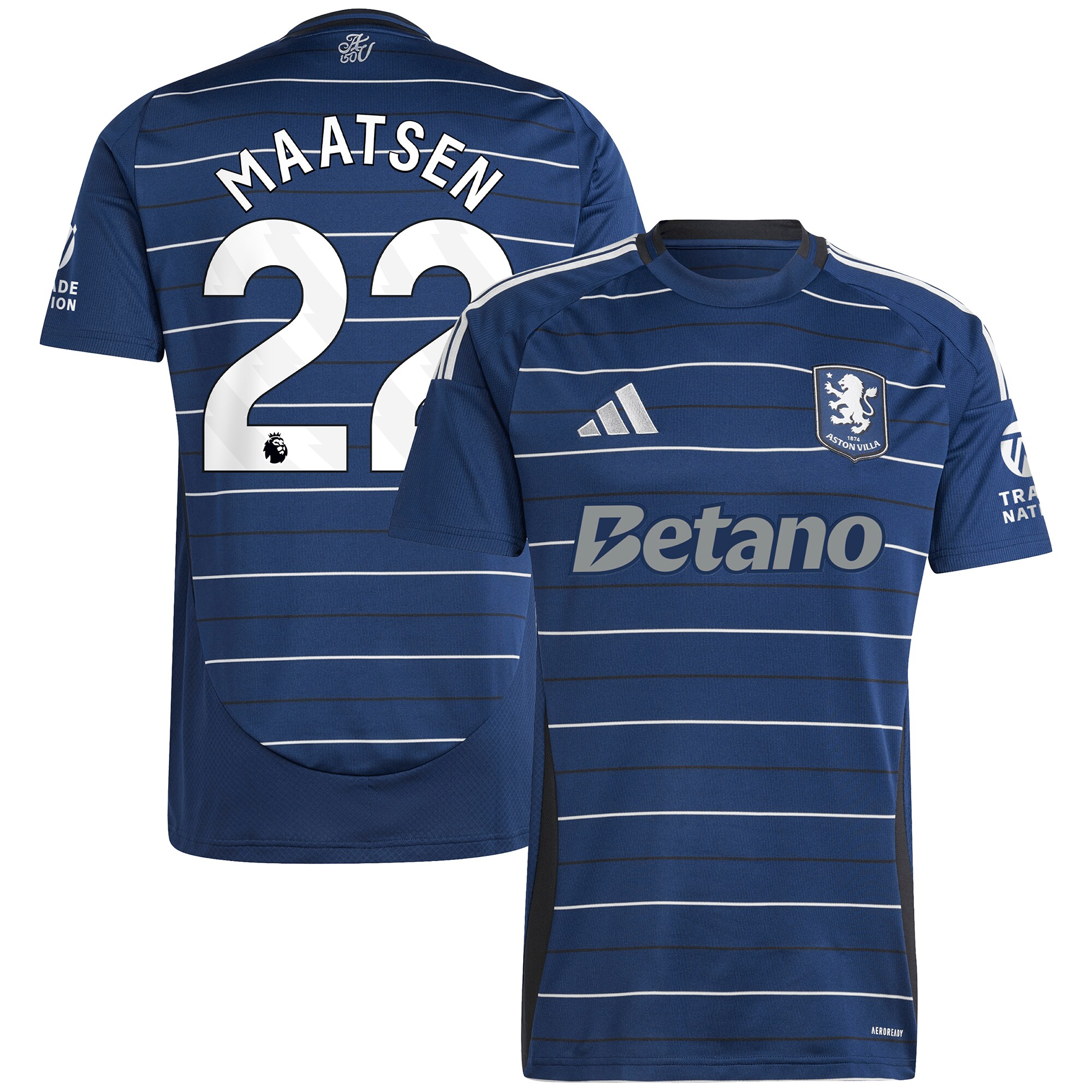 AVFC aston villa adidas third shirt 2024-25 with maatsen 22 printing Collection | Official Aston Villa Kits and Apparel