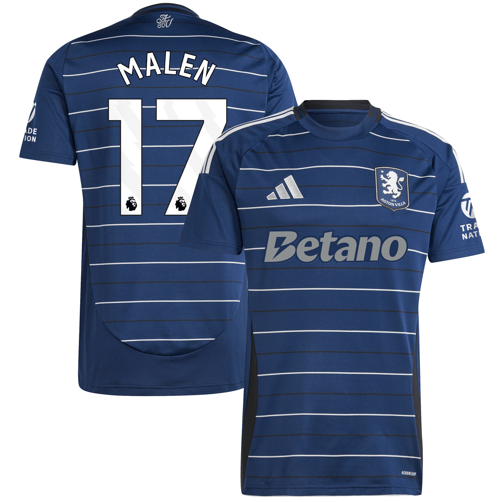 AVFC aston villa adidas third shirt 2024-25 with malen 17 printing Collection | Official Aston Villa Kits and Apparel