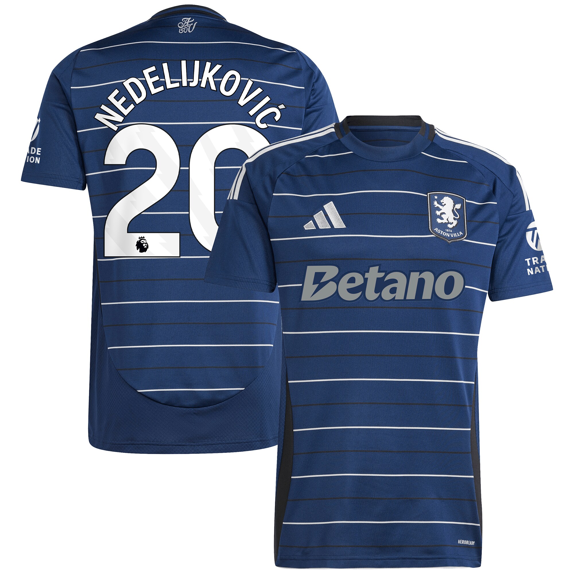 AVFC aston villa adidas third shirt 2024-25 with nedeljković 20 printing Collection | Official Aston Villa Kits and Apparel