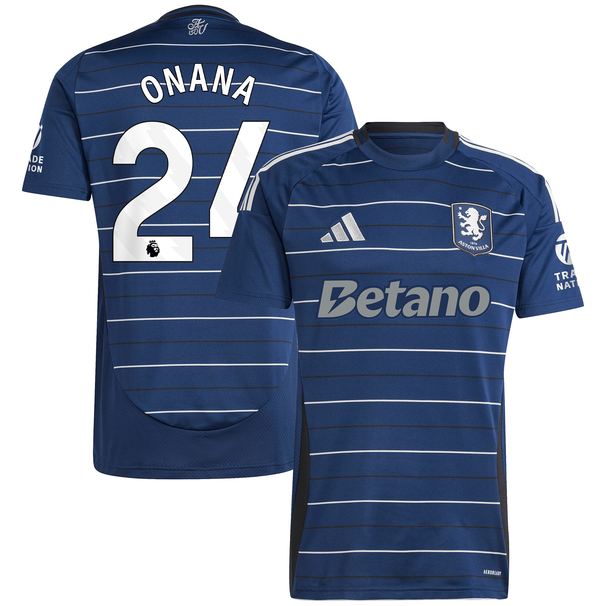 AVFC aston villa adidas third shirt 2024-25 with onana 24 printing Collection | Official Aston Villa Kits and Apparel