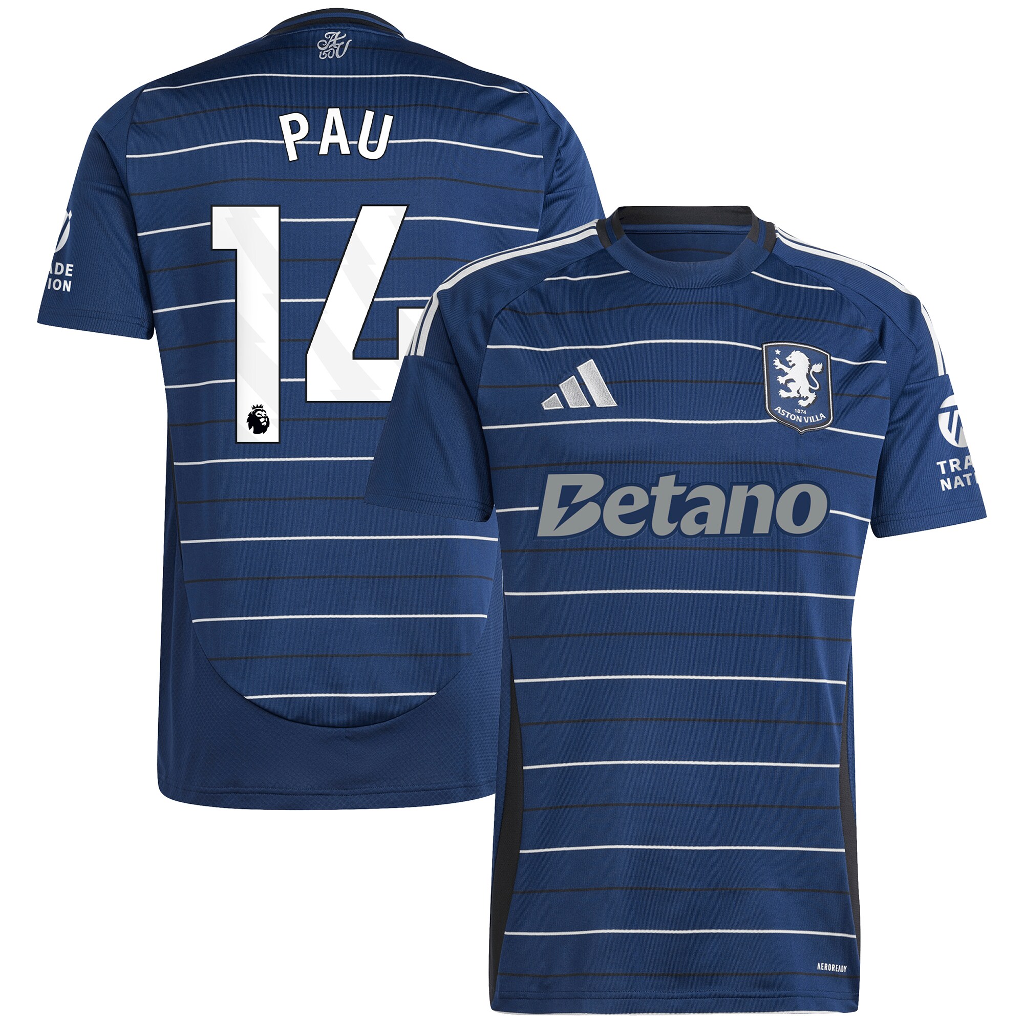 AVFC aston villa adidas third shirt 2024-25 with pau 14 printing Collection | Official Aston Villa Kits and Apparel