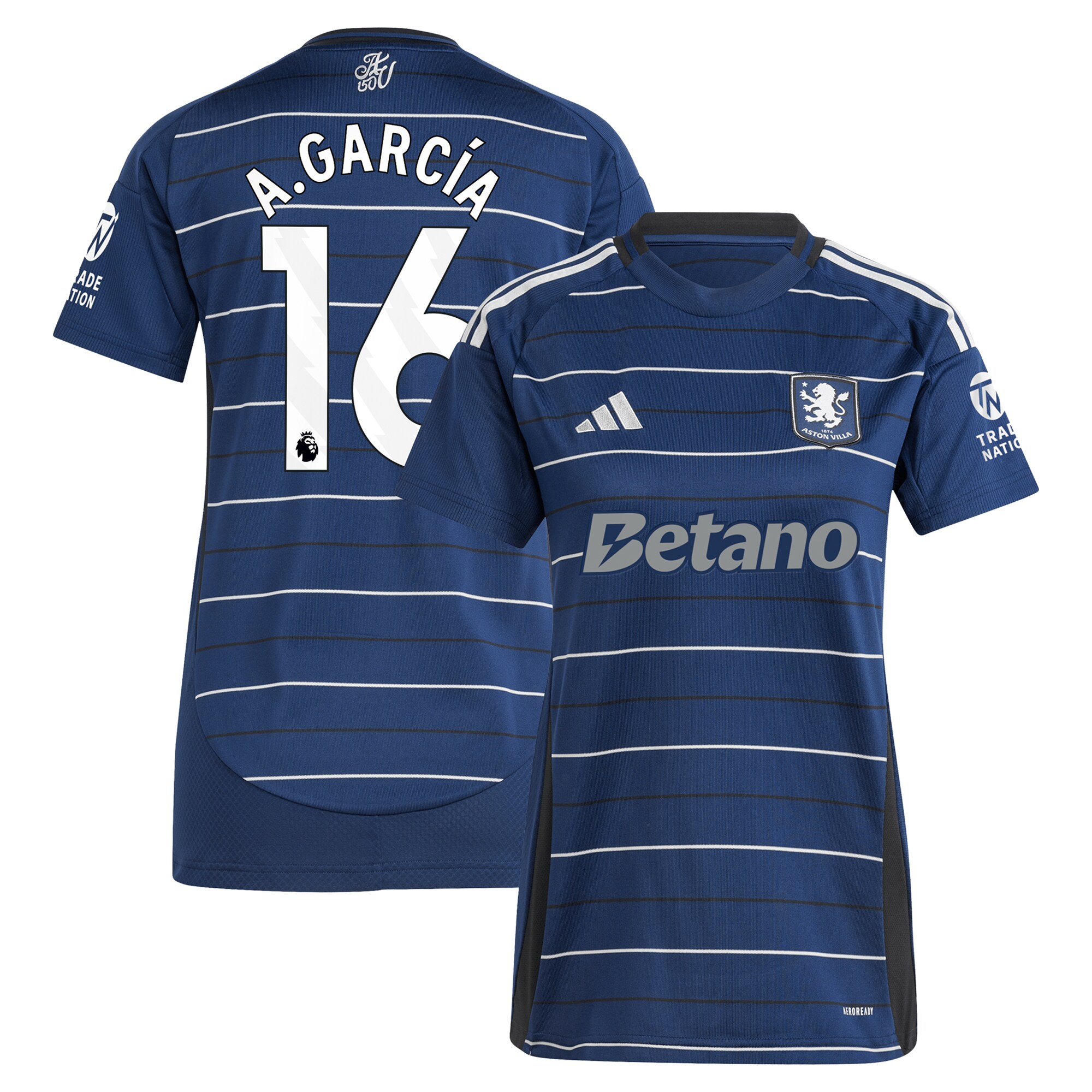 AVFC aston villa adidas third shirt 2024-25 – womens with a.garcía 16 printing Collection | Official Aston Villa Kits and Apparel
