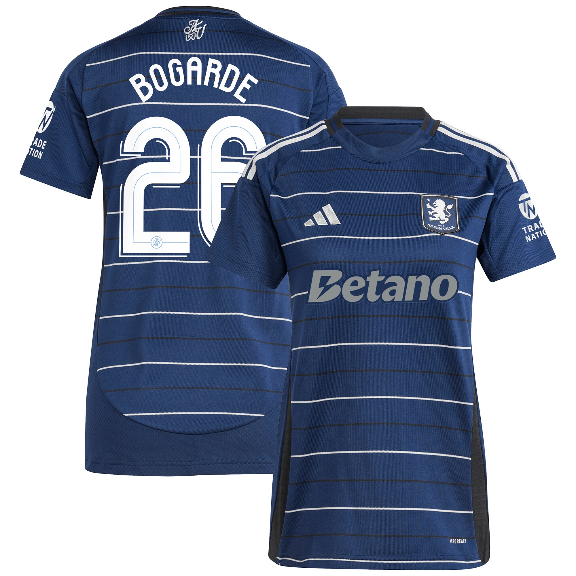 AVFC aston villa adidas third shirt 2024-25 – womens with bogarde 26 cup printing Collection | Official Aston Villa Kits and Apparel