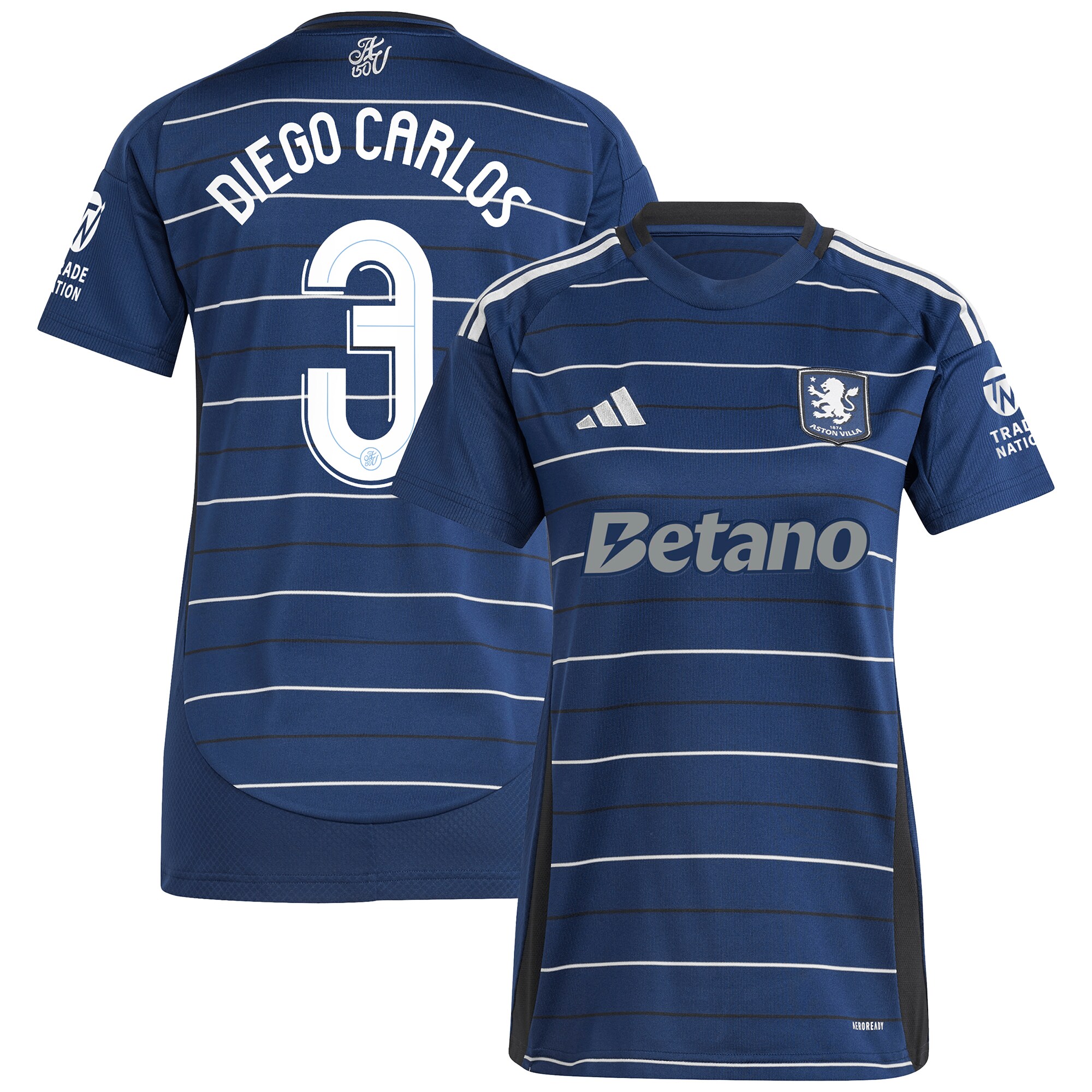 AVFC aston villa adidas third shirt 2024-25 – womens with diego carlos 3 cup printing Collection | Official Aston Villa Kits and Apparel