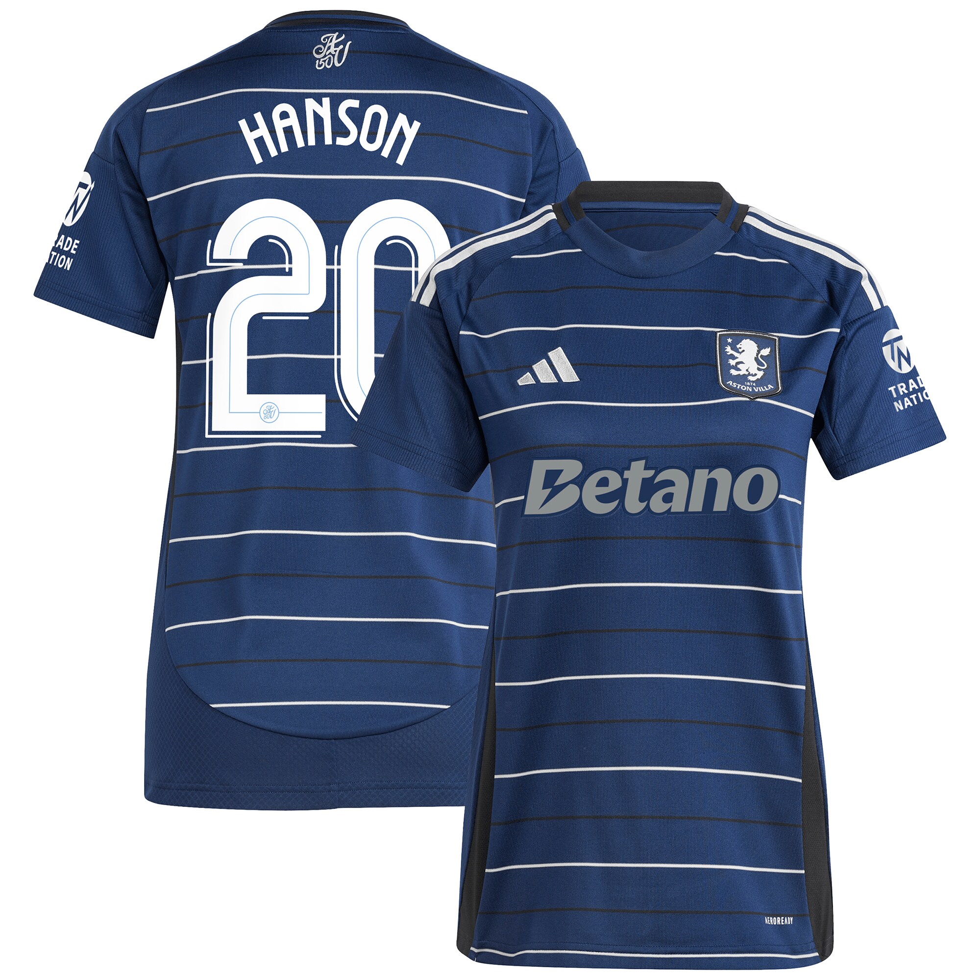 AVFC aston villa adidas third shirt 2024-25 – womens with hanson 20 cup printing Collection | Official Aston Villa Kits and Apparel