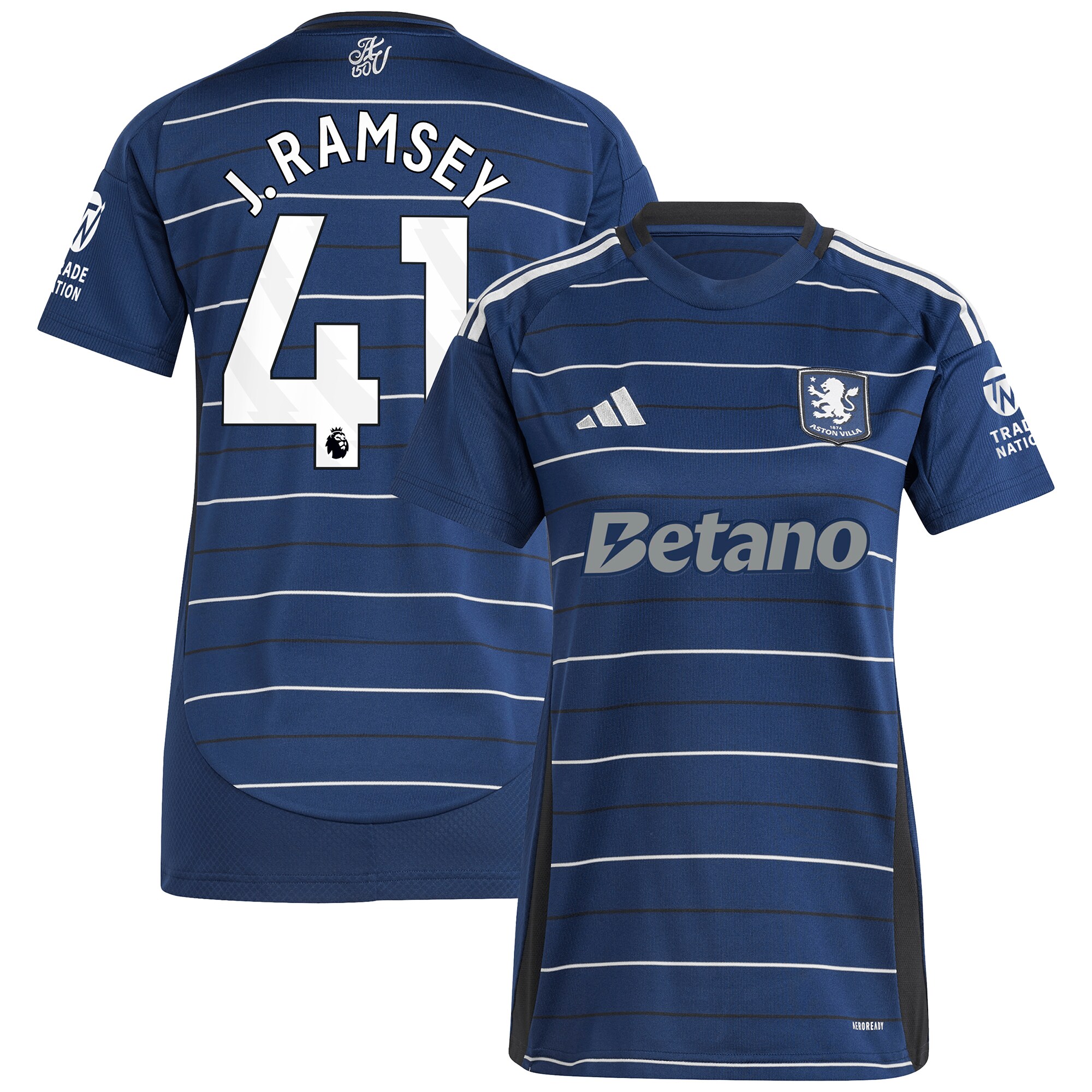 AVFC aston villa adidas third shirt 2024-25 – womens with j. ramsey 41 printing Collection | Official Aston Villa Kits and Apparel