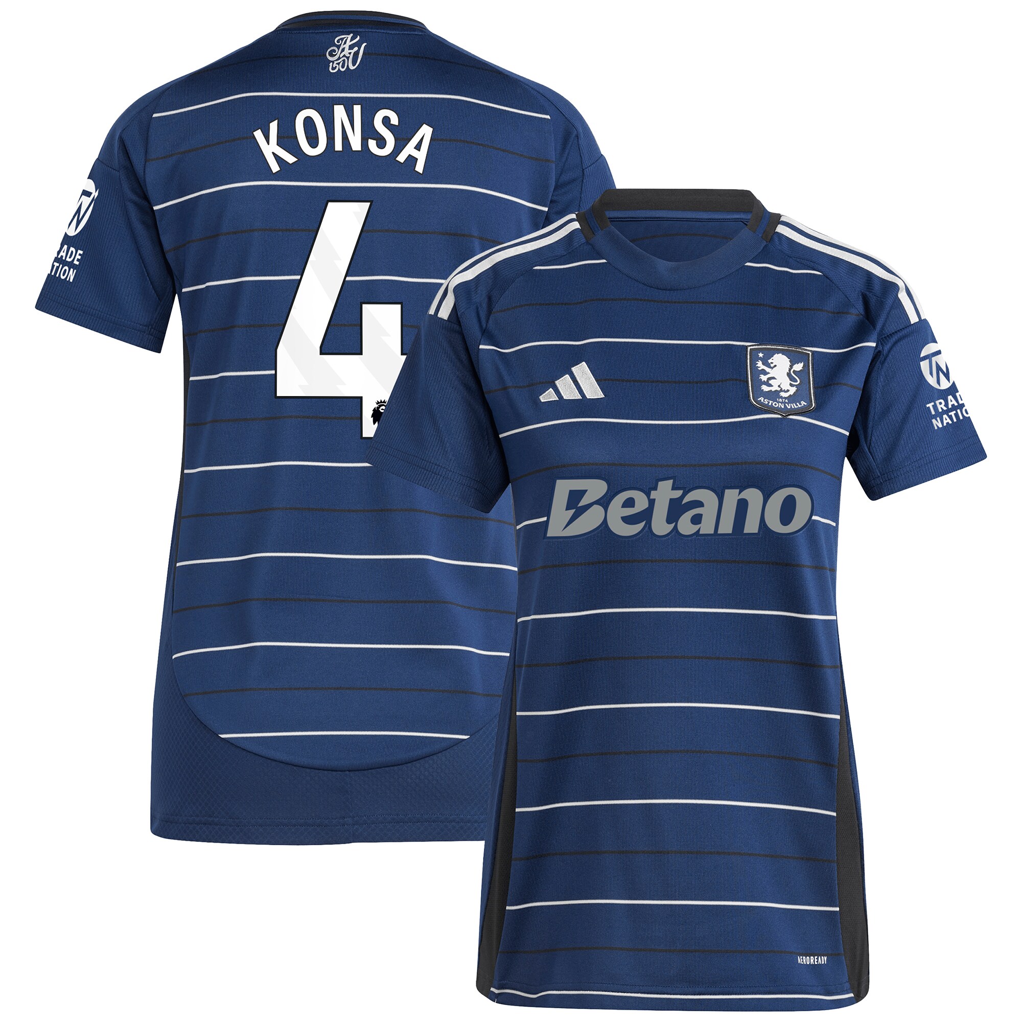 AVFC aston villa adidas third shirt 2024-25 – womens with konsa 4 printing Collection | Official Aston Villa Kits and Apparel