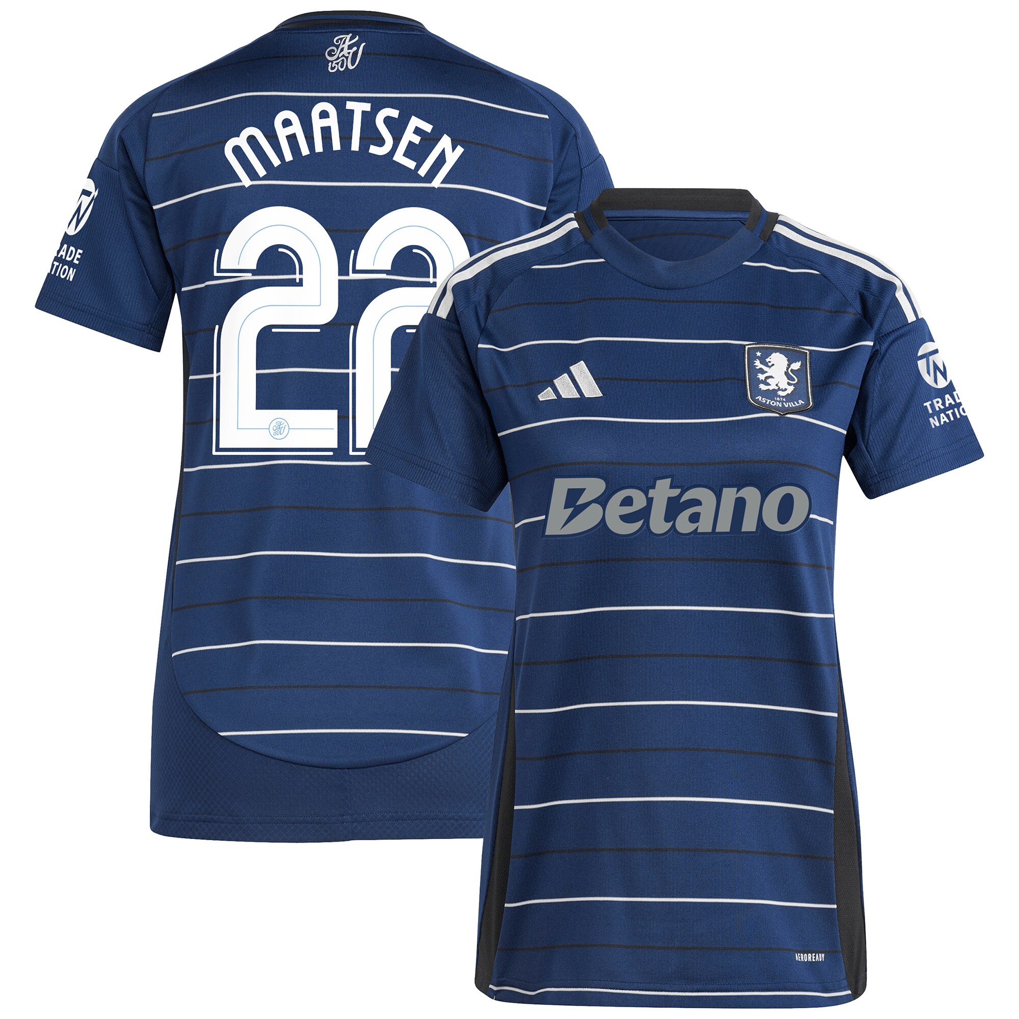 AVFC aston villa adidas third shirt 2024-25 – womens with maatsen 22 cup printing Collection | Official Aston Villa Kits and Apparel