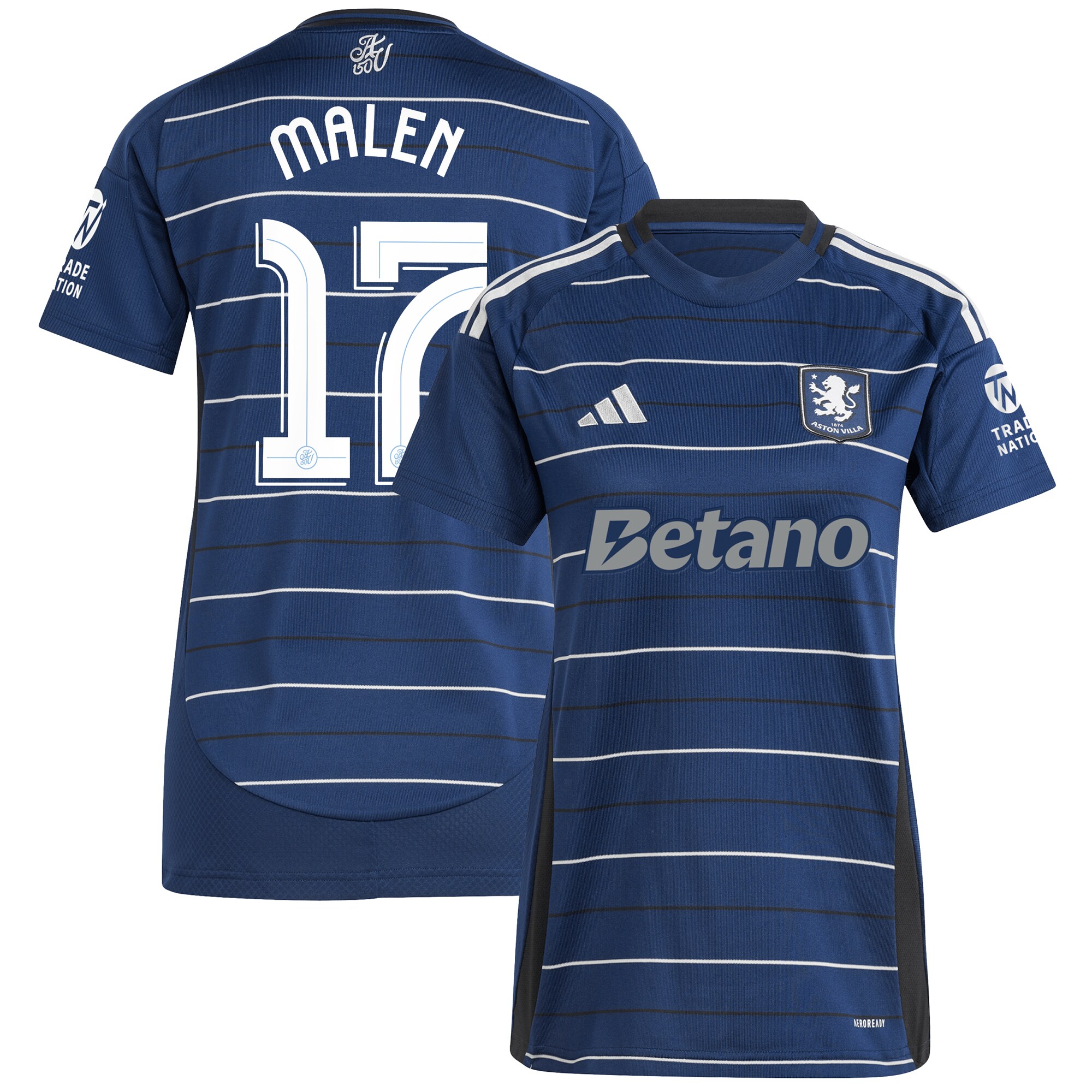 AVFC aston villa adidas third shirt 2024-25 – womens with malen 17 cup printing Collection | Official Aston Villa Kits and Apparel