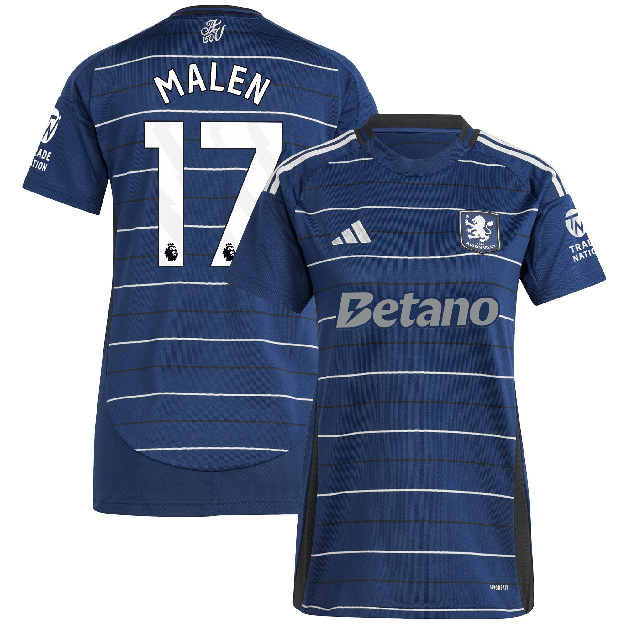 AVFC aston villa adidas third shirt 2024-25 – womens with malen 17 printing Collection | Official Aston Villa Kits and Apparel