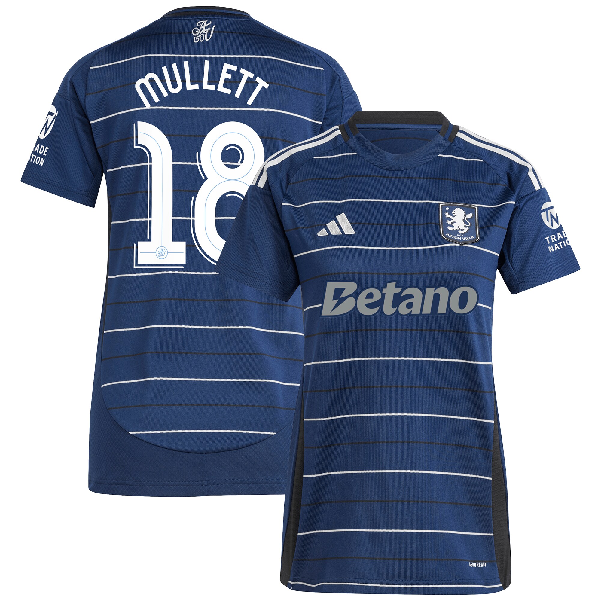 AVFC aston villa adidas third shirt 2024-25 – womens with mullett 18 cup printing Collection | Official Aston Villa Kits and Apparel