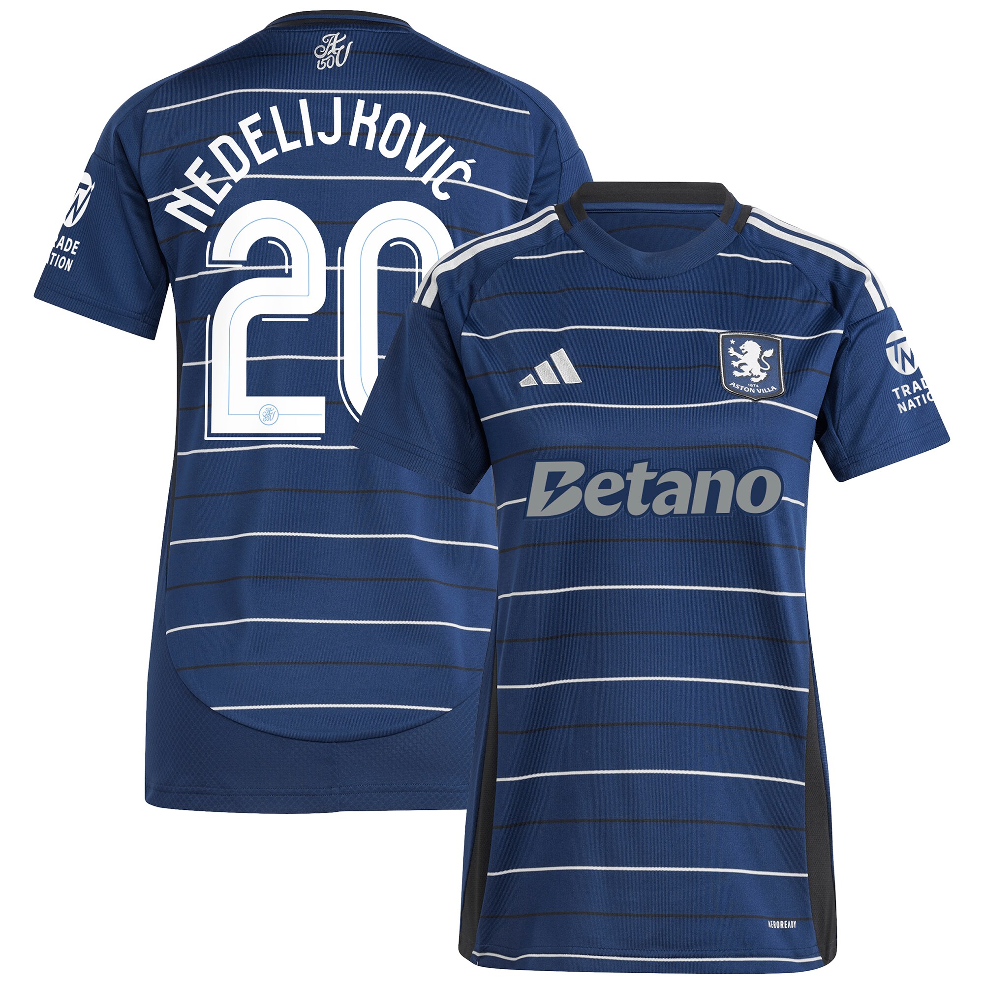 AVFC aston villa adidas third shirt 2024-25 – womens with nedeljković 20 cup printing Collection | Official Aston Villa Kits and Apparel