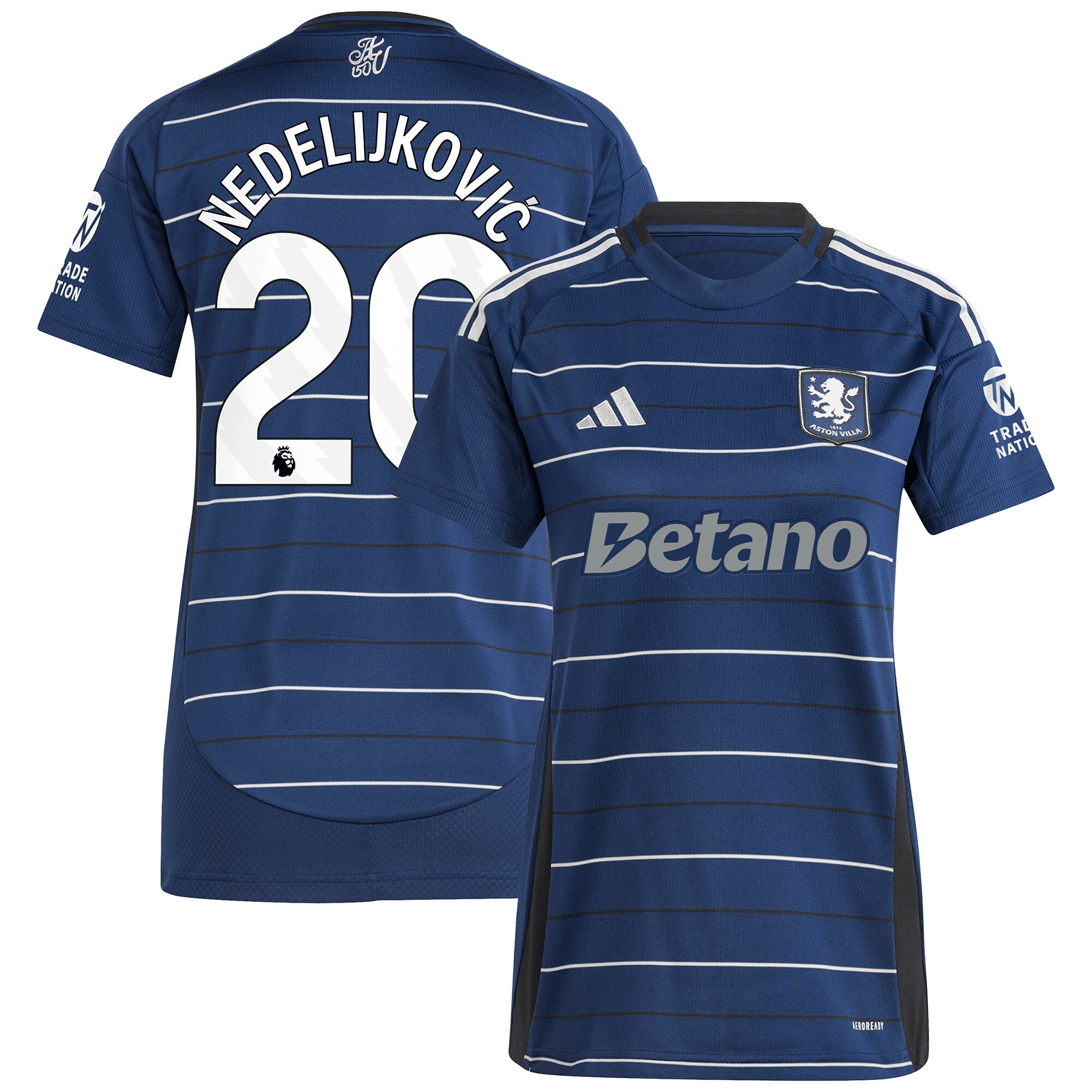 AVFC aston villa adidas third shirt 2024-25 – womens with nedeljković 20 printing Collection | Official Aston Villa Kits and Apparel