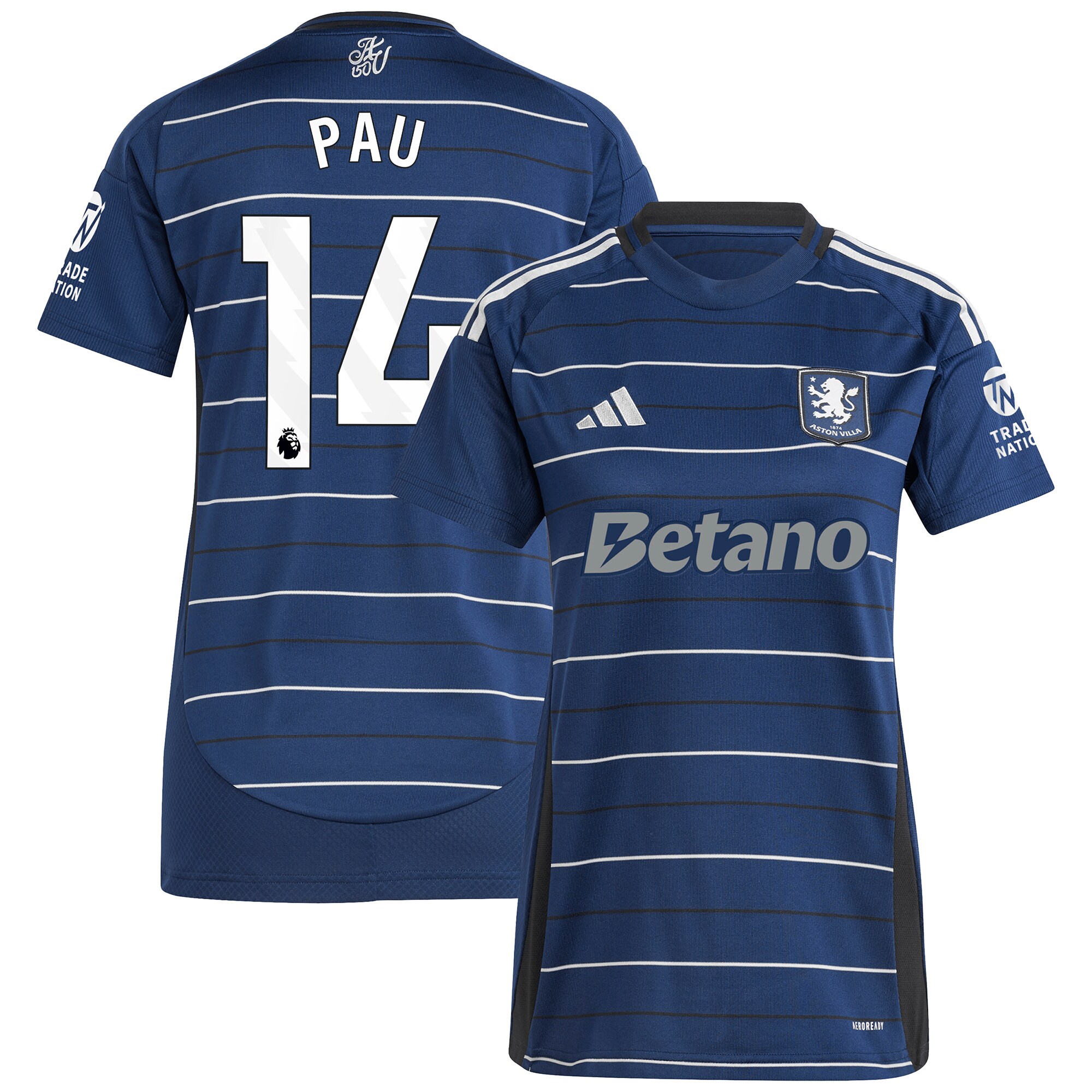 AVFC aston villa adidas third shirt 2024-25 – womens with pau 14 printing Collection | Official Aston Villa Kits and Apparel