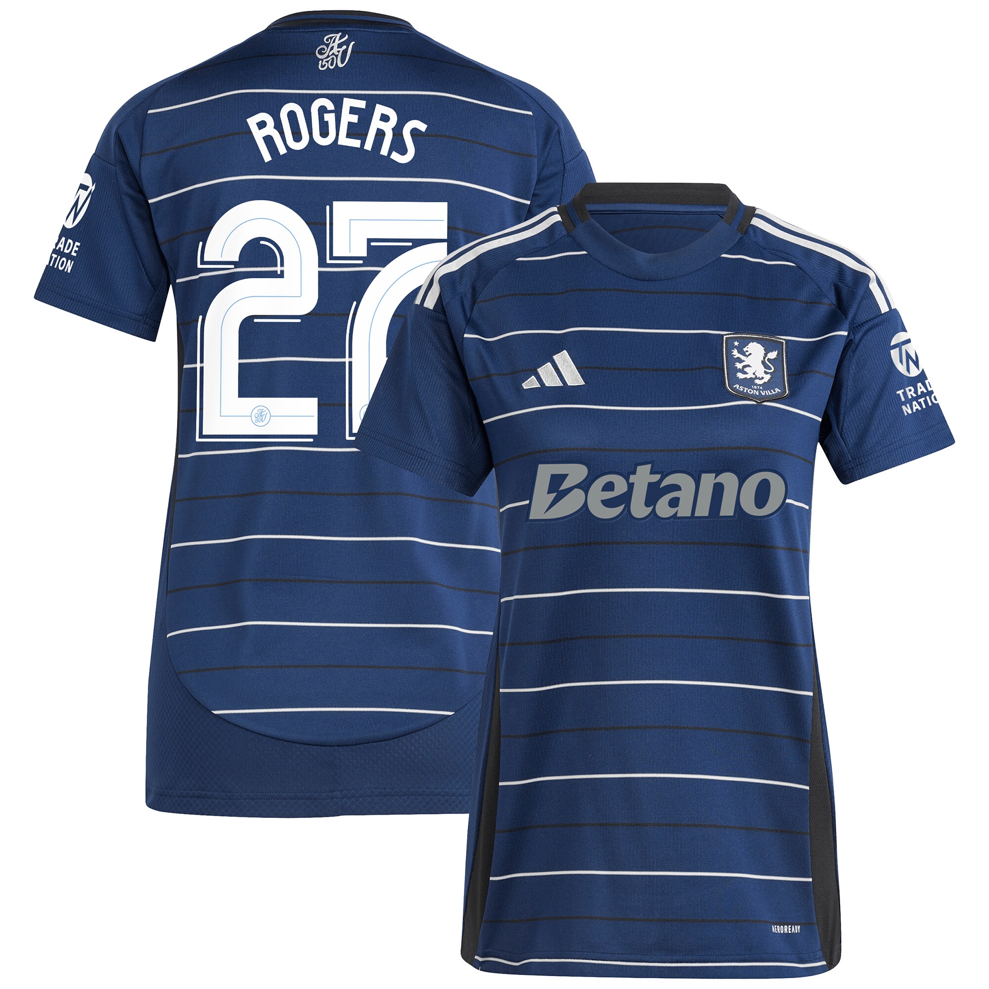 AVFC aston villa adidas third shirt 2024-25 – womens with rogers 27 cup printing Collection | Official Aston Villa Kits and Apparel