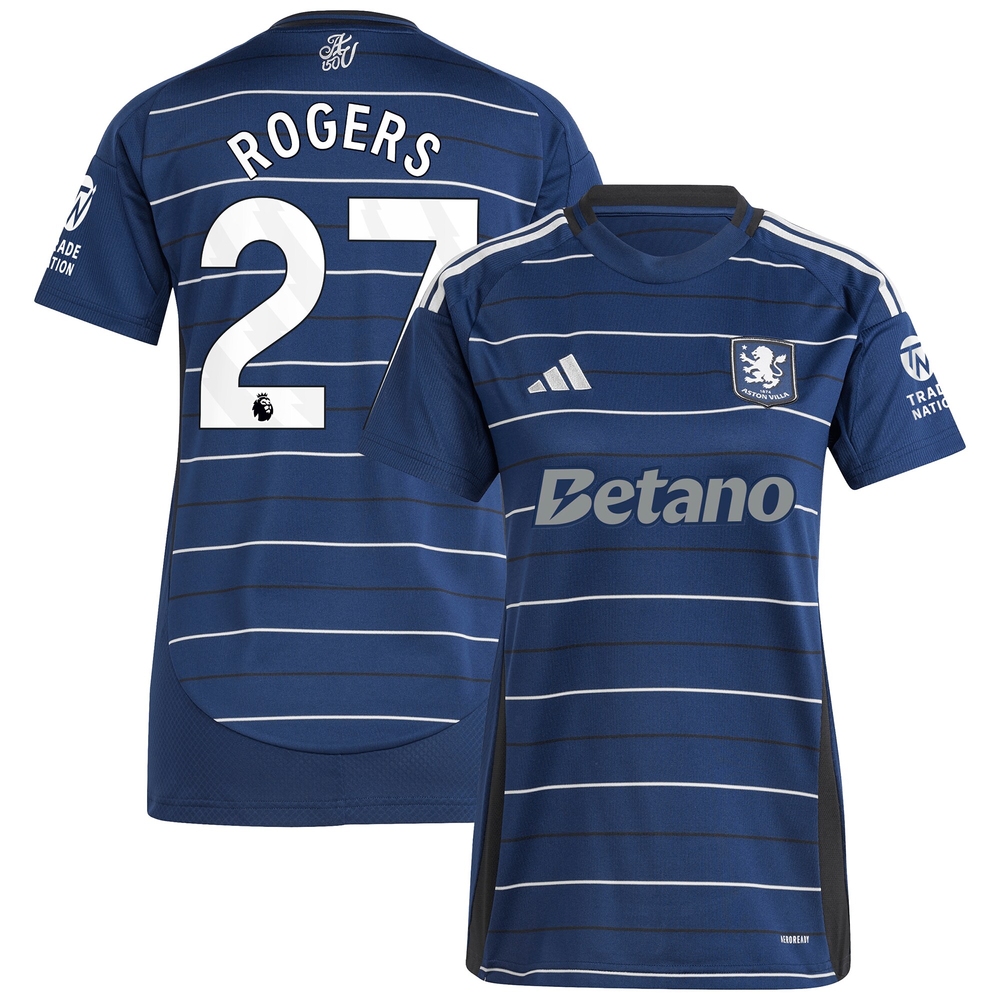 AVFC aston villa adidas third shirt 2024-25 – womens with rogers 27 printing Collection | Official Aston Villa Kits and Apparel