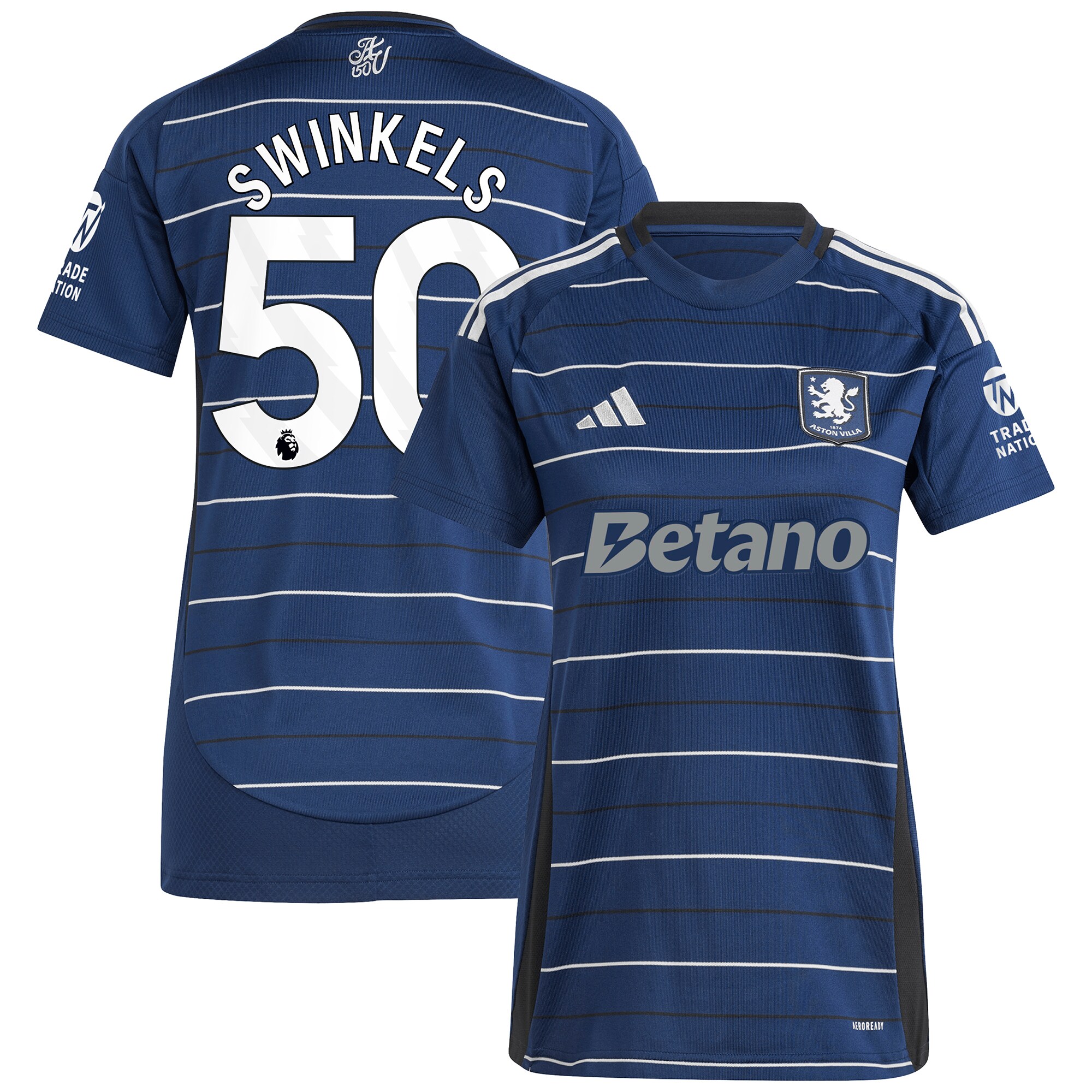 AVFC aston villa adidas third shirt 2024-25 – womens with swinkels 50 printing Collection | Official Aston Villa Kits and Apparel