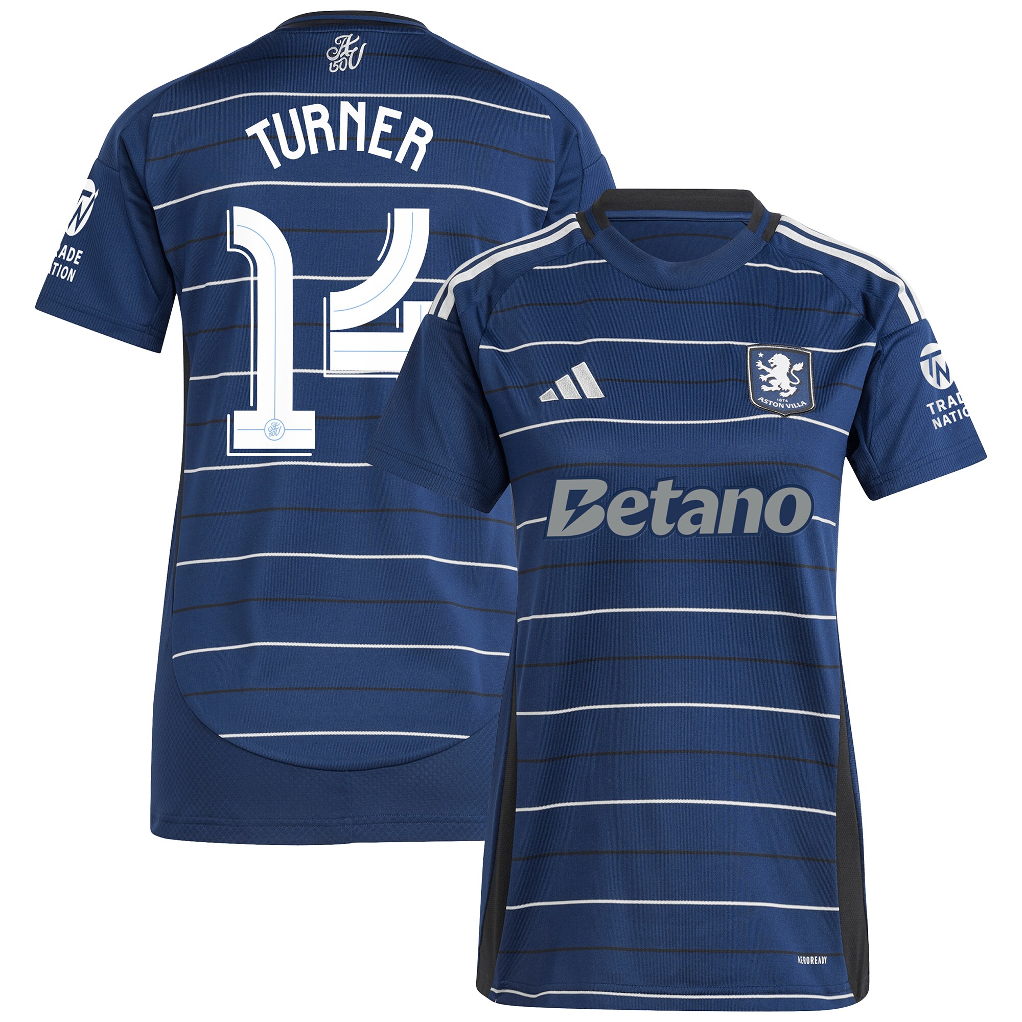 AVFC aston villa adidas third shirt 2024-25 – womens with turner 14 cup printing Collection | Official Aston Villa Kits and Apparel