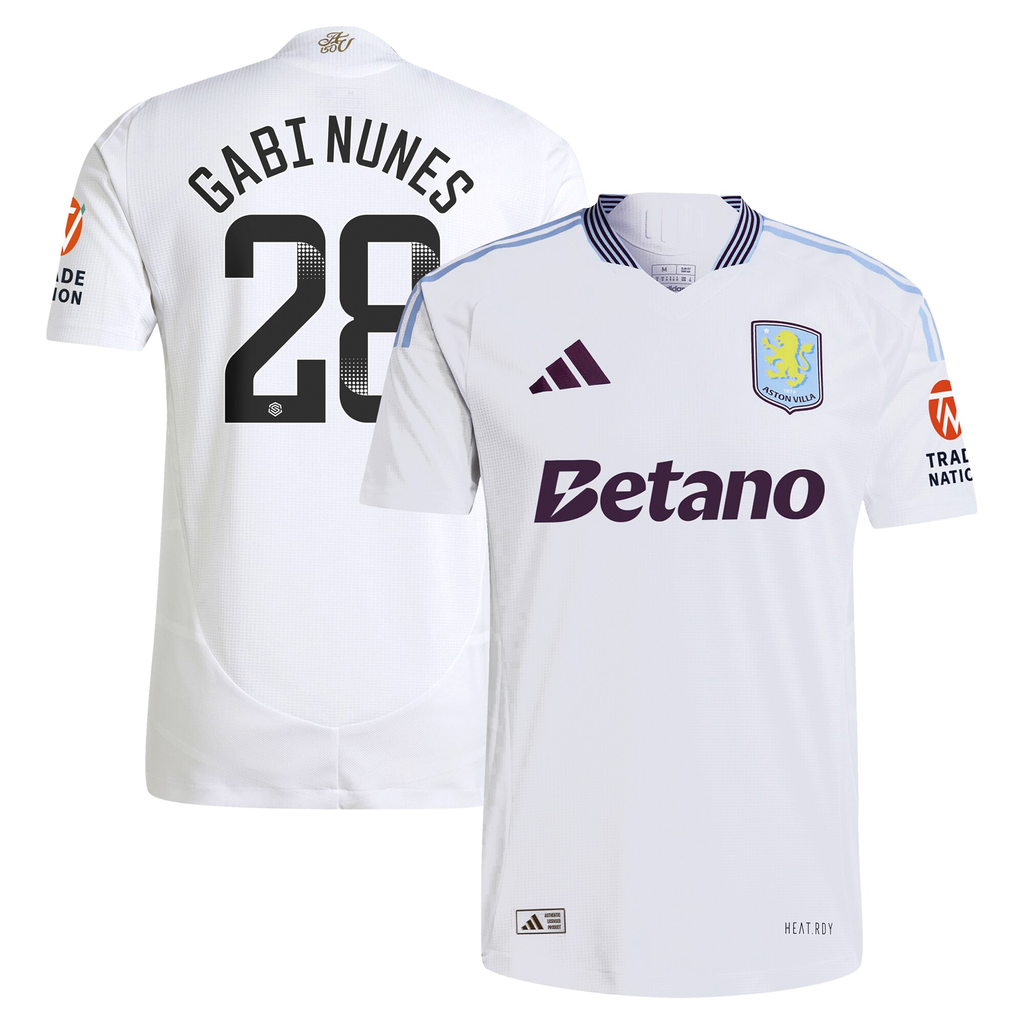AVFC aston villa adidas wsl away authentic shirt 2024-25 with gabi nunes 28 printing Collection | Official Aston Villa Kits and Apparel