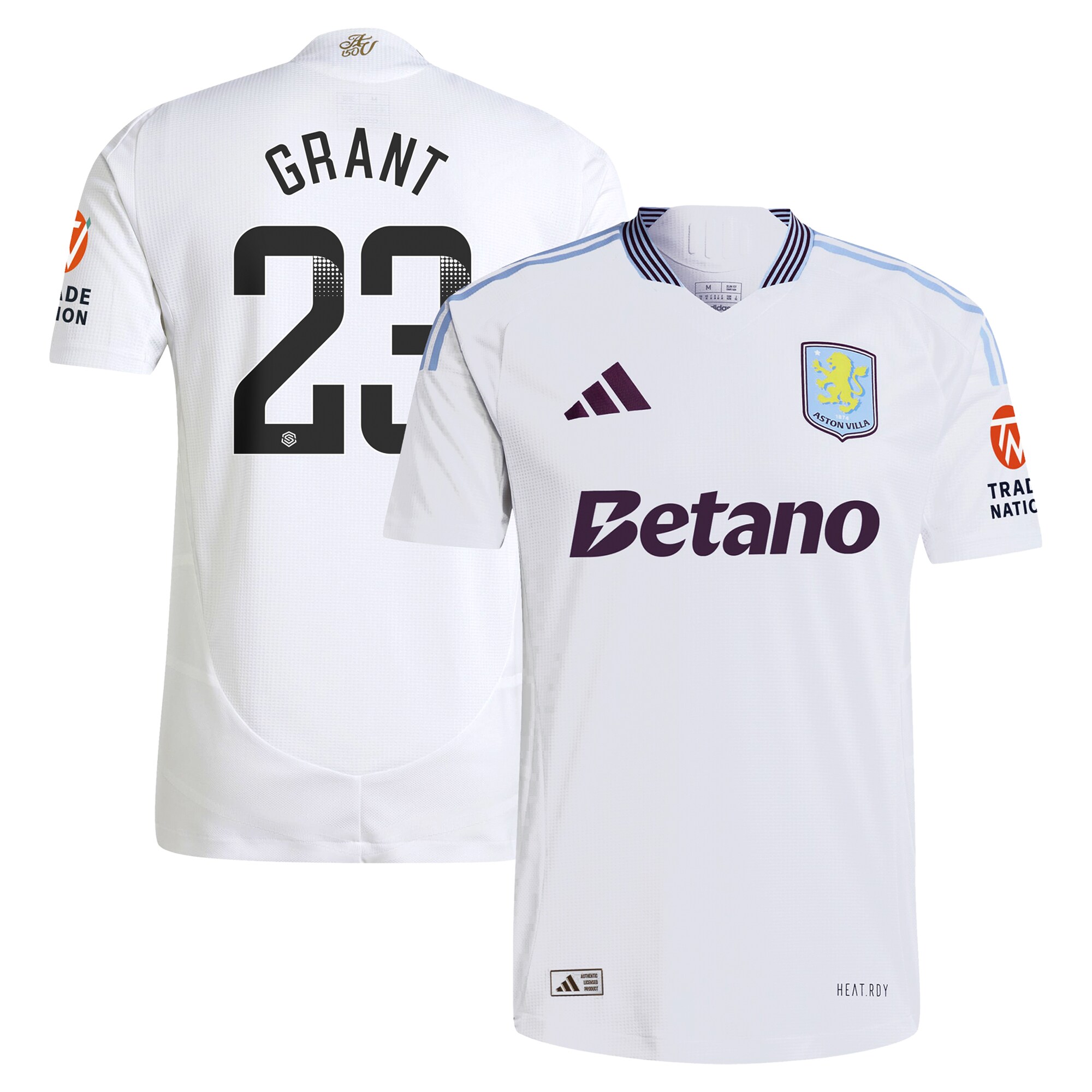 AVFC aston villa adidas wsl away authentic shirt 2024-25 with grant 23 printing Collection | Official Aston Villa Kits and Apparel