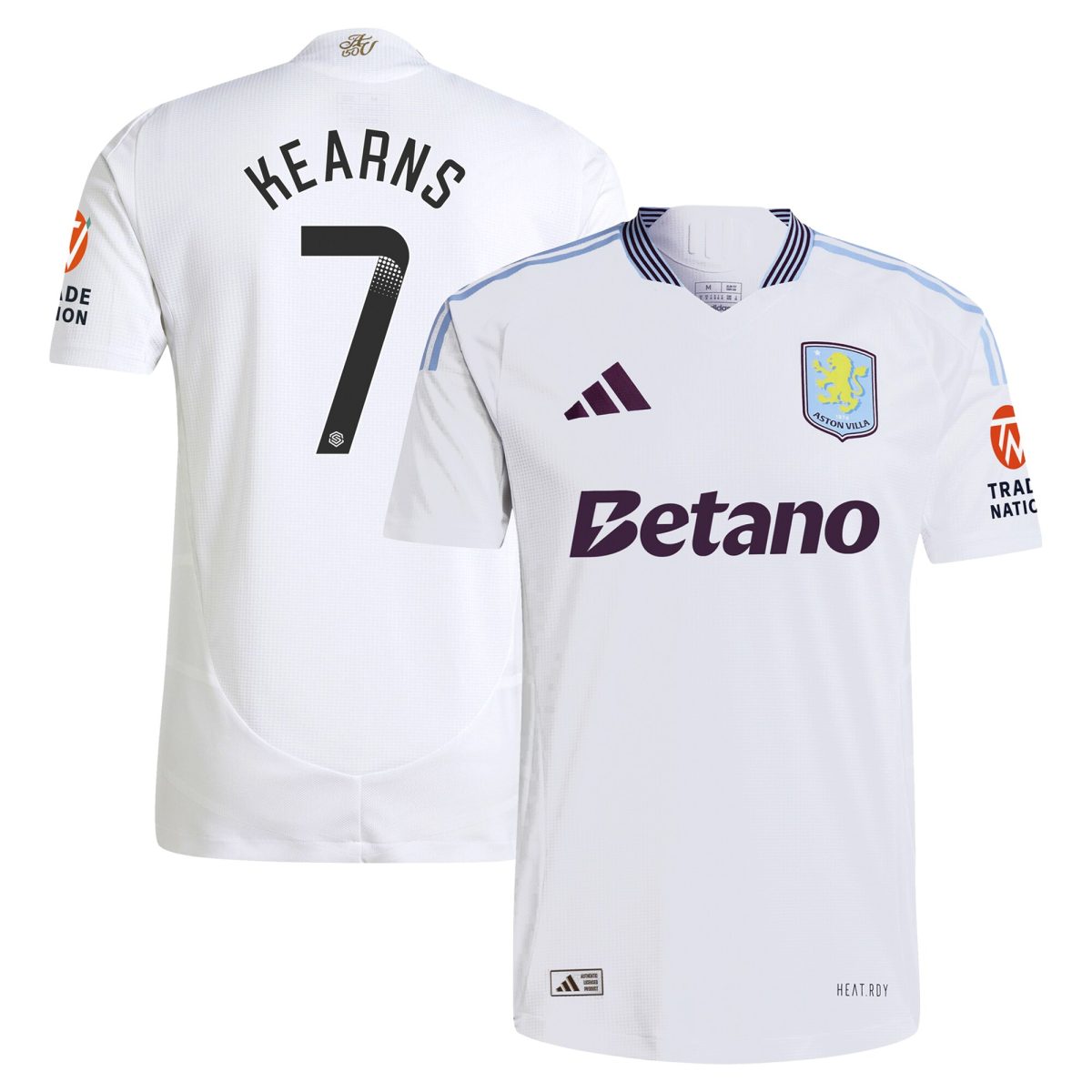 AVFC aston villa adidas wsl away authentic shirt 2024-25 with kearns 7 printing Collection | Official Aston Villa Kits and Apparel