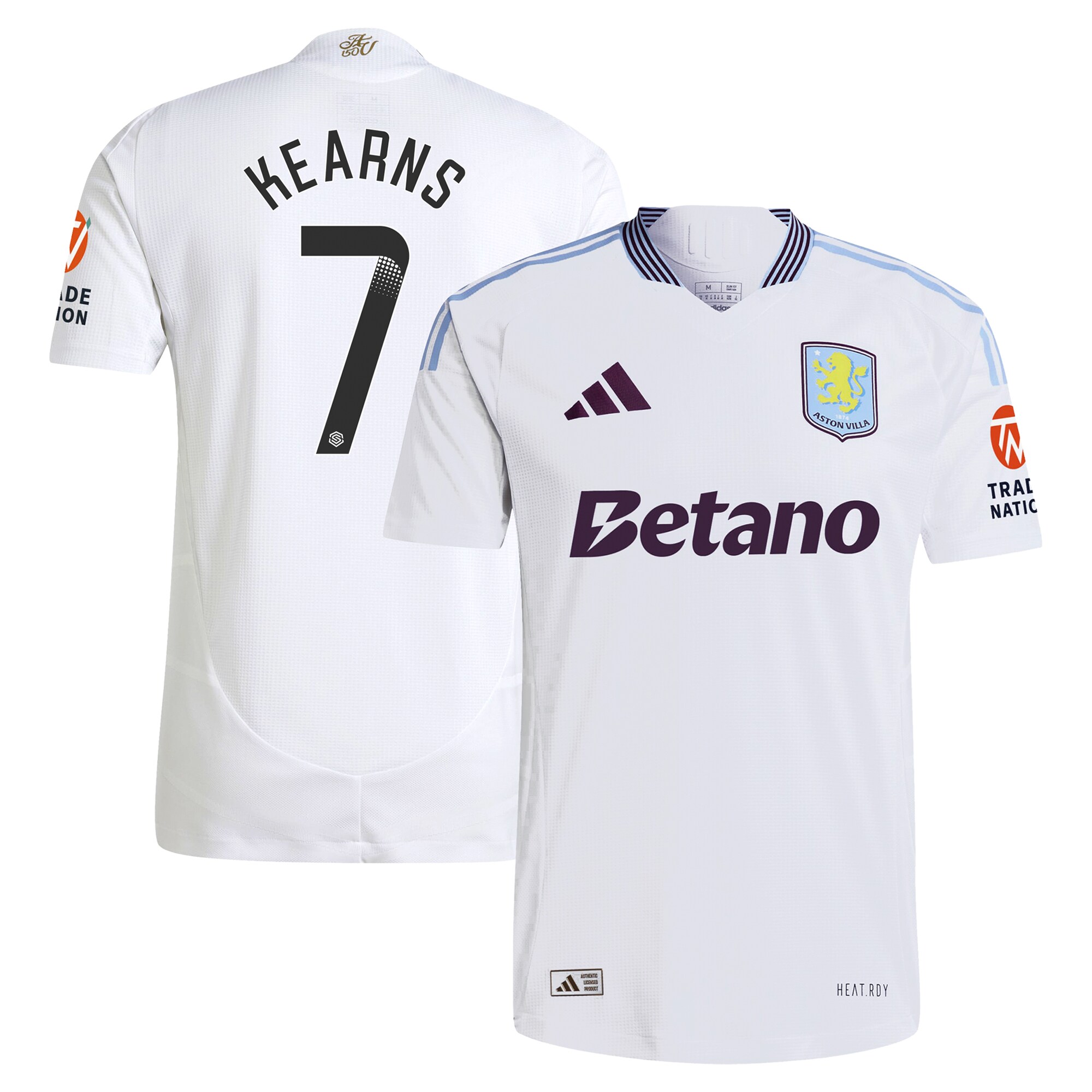 AVFC aston villa adidas wsl away authentic shirt 2024-25 with kearns 7 printing Collection | Official Aston Villa Kits and Apparel