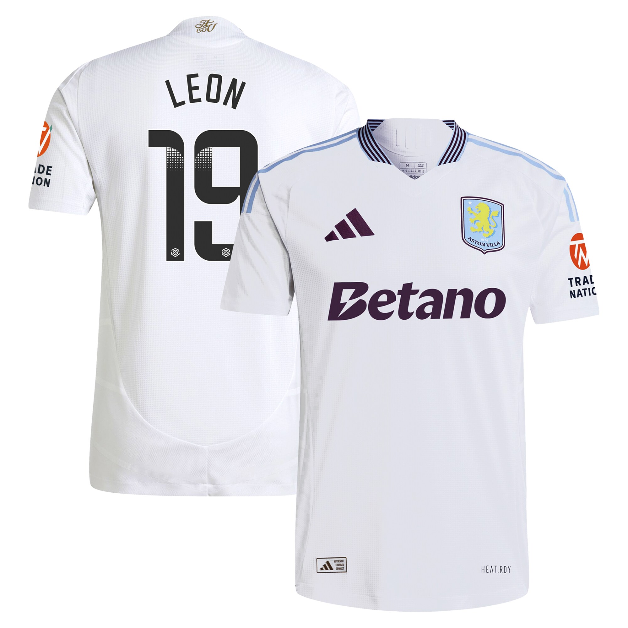 AVFC aston villa adidas wsl away authentic shirt 2024-25 with leon 19 printing Collection | Official Aston Villa Kits and Apparel