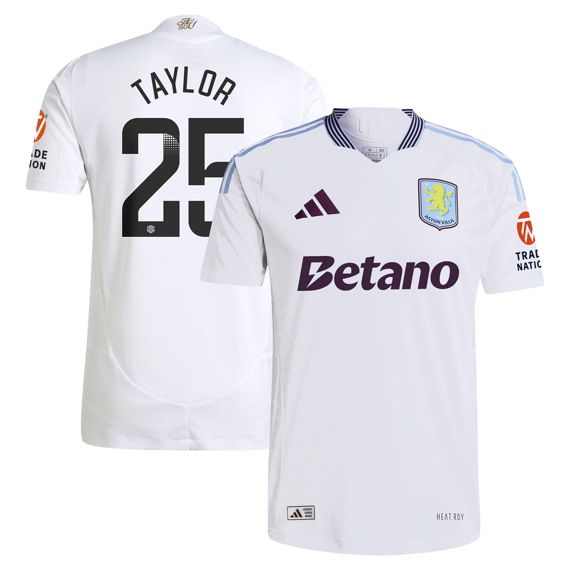 AVFC aston villa adidas wsl away authentic shirt 2024-25 with taylor 25 printing Collection | Official Aston Villa Kits and Apparel