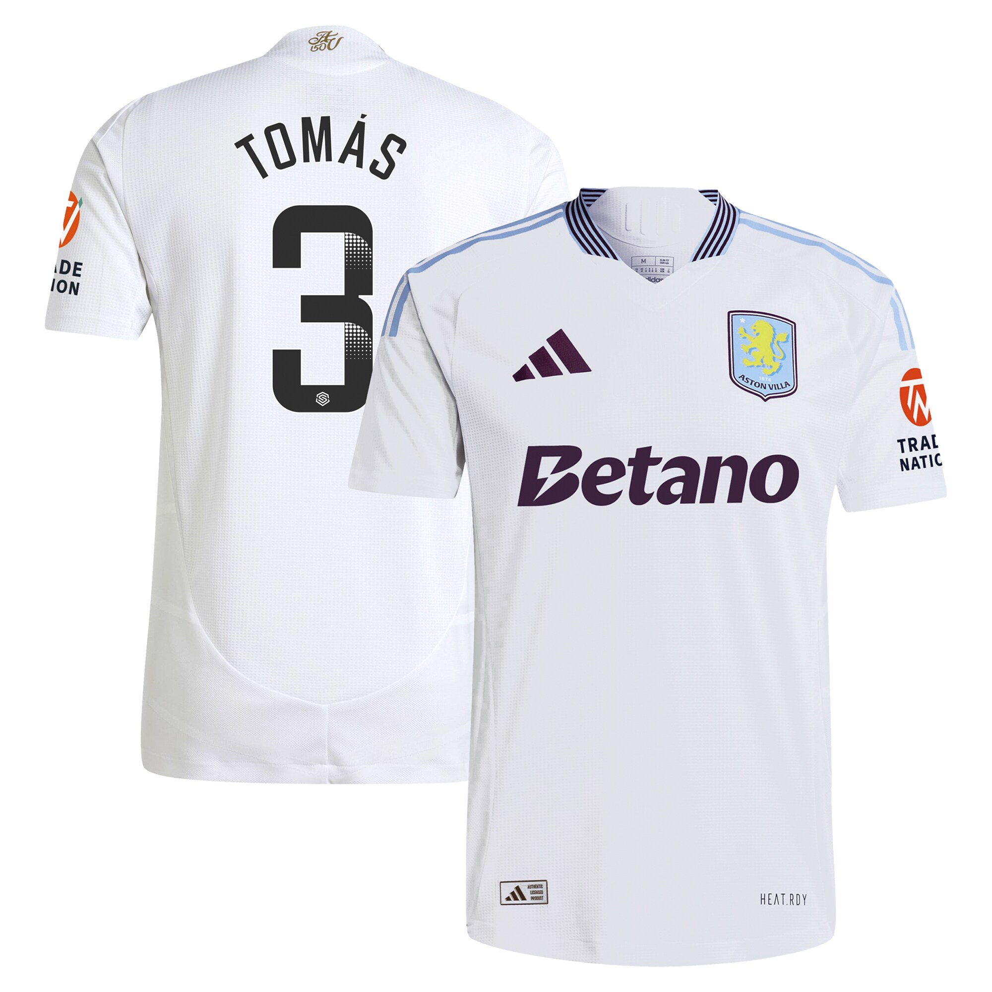 AVFC aston villa adidas wsl away authentic shirt 2024-25 with tomás 3 printing Collection | Official Aston Villa Kits and Apparel