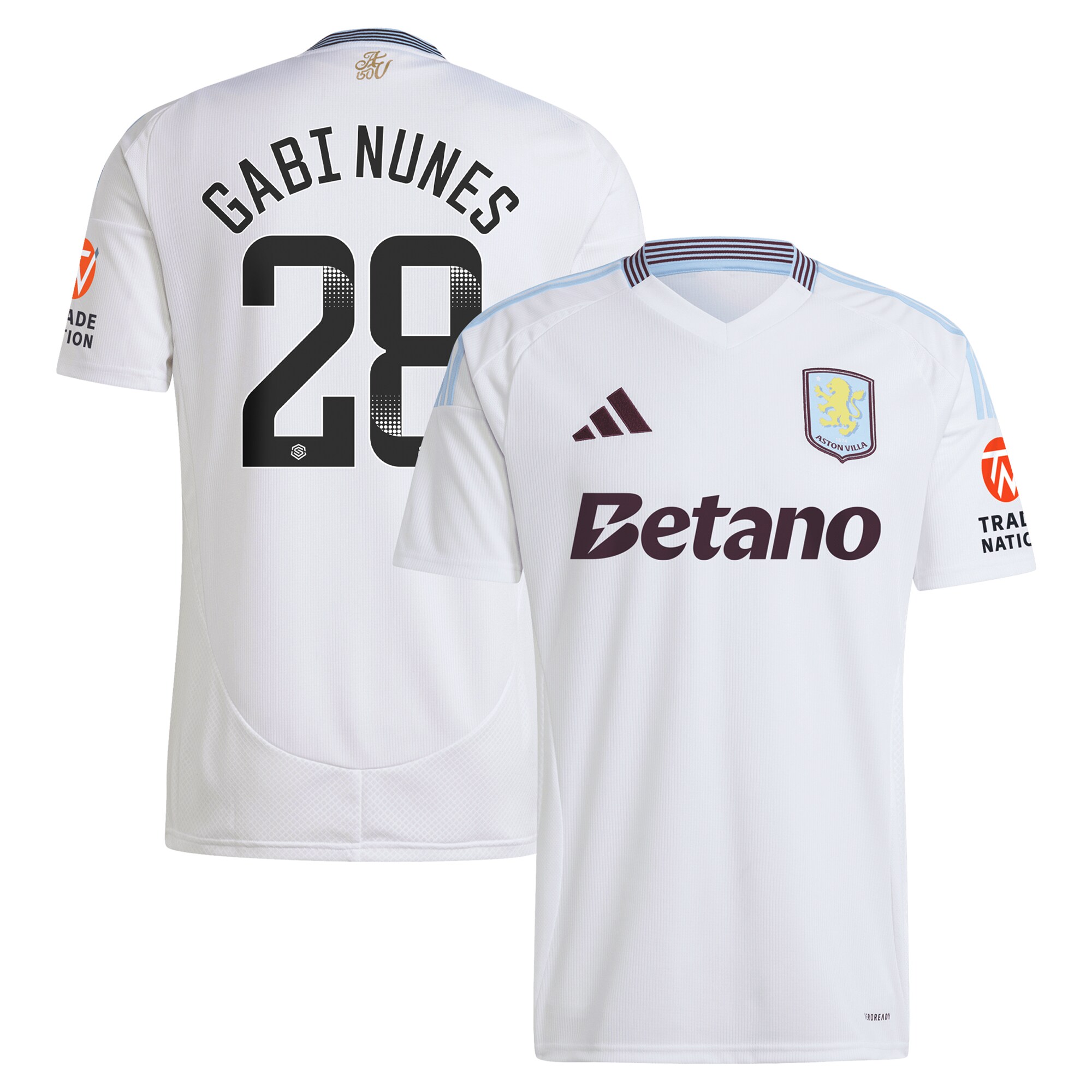 AVFC aston villa adidas wsl away shirt 2024-25 with gabi nunes 28 printing Collection | Official Aston Villa Kits and Apparel