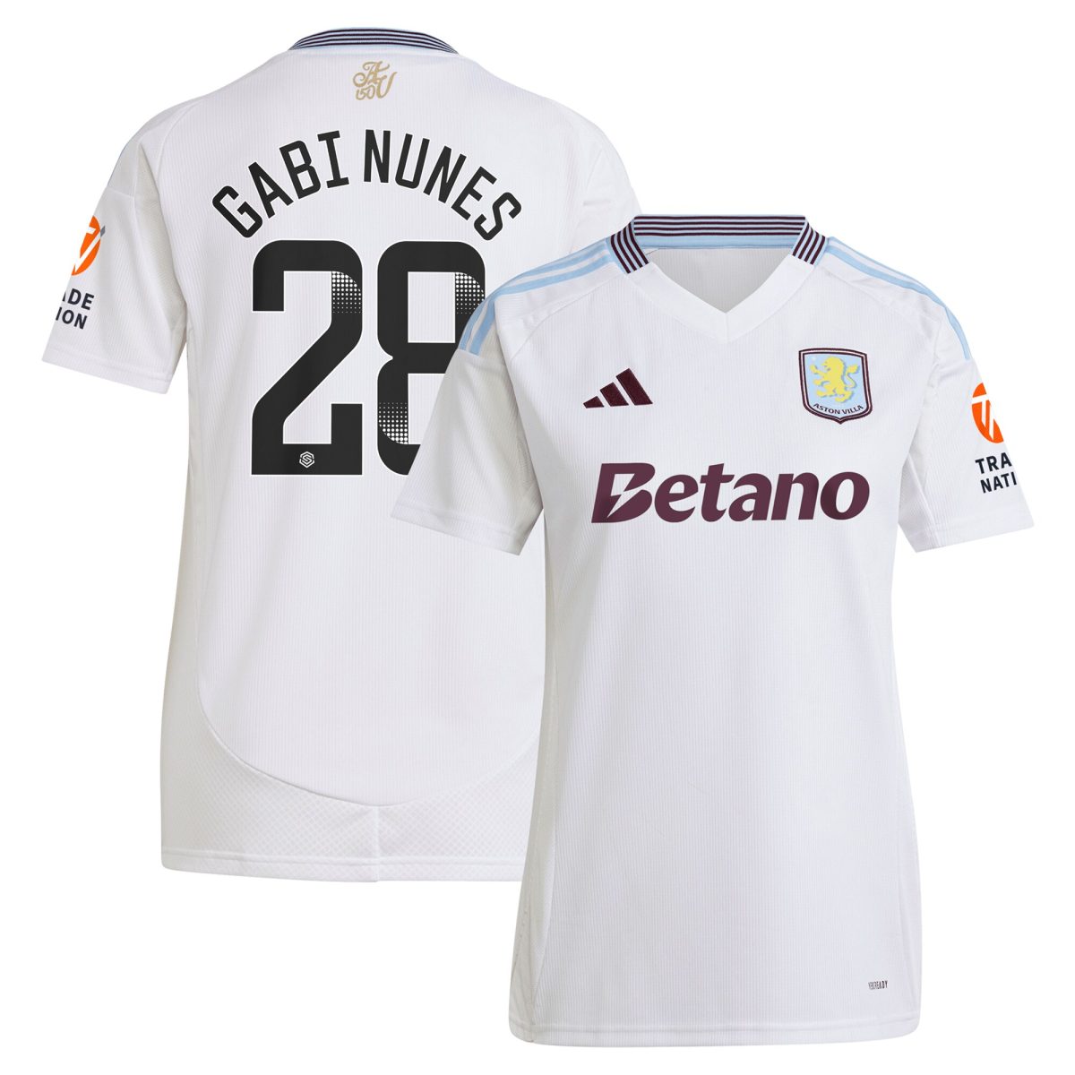 AVFC aston villa adidas wsl away shirt 2024-25 – womens with gabi nunes 28 printing Collection | Official Aston Villa Kits and Apparel