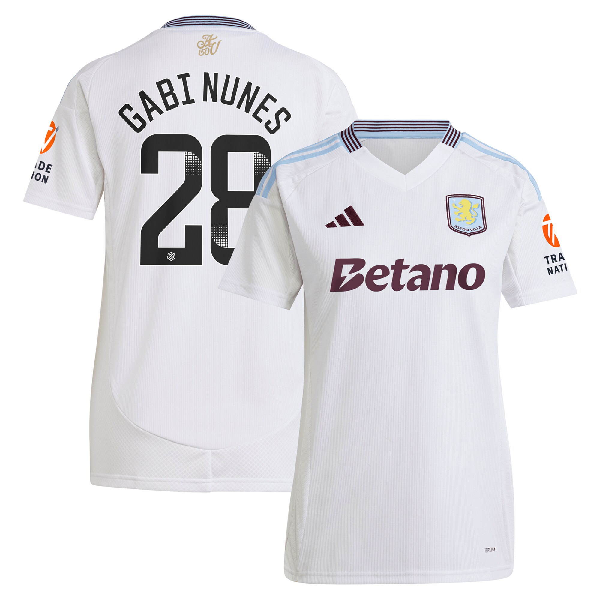 AVFC aston villa adidas wsl away shirt 2024-25 – womens with gabi nunes 28 printing Collection | Official Aston Villa Kits and Apparel