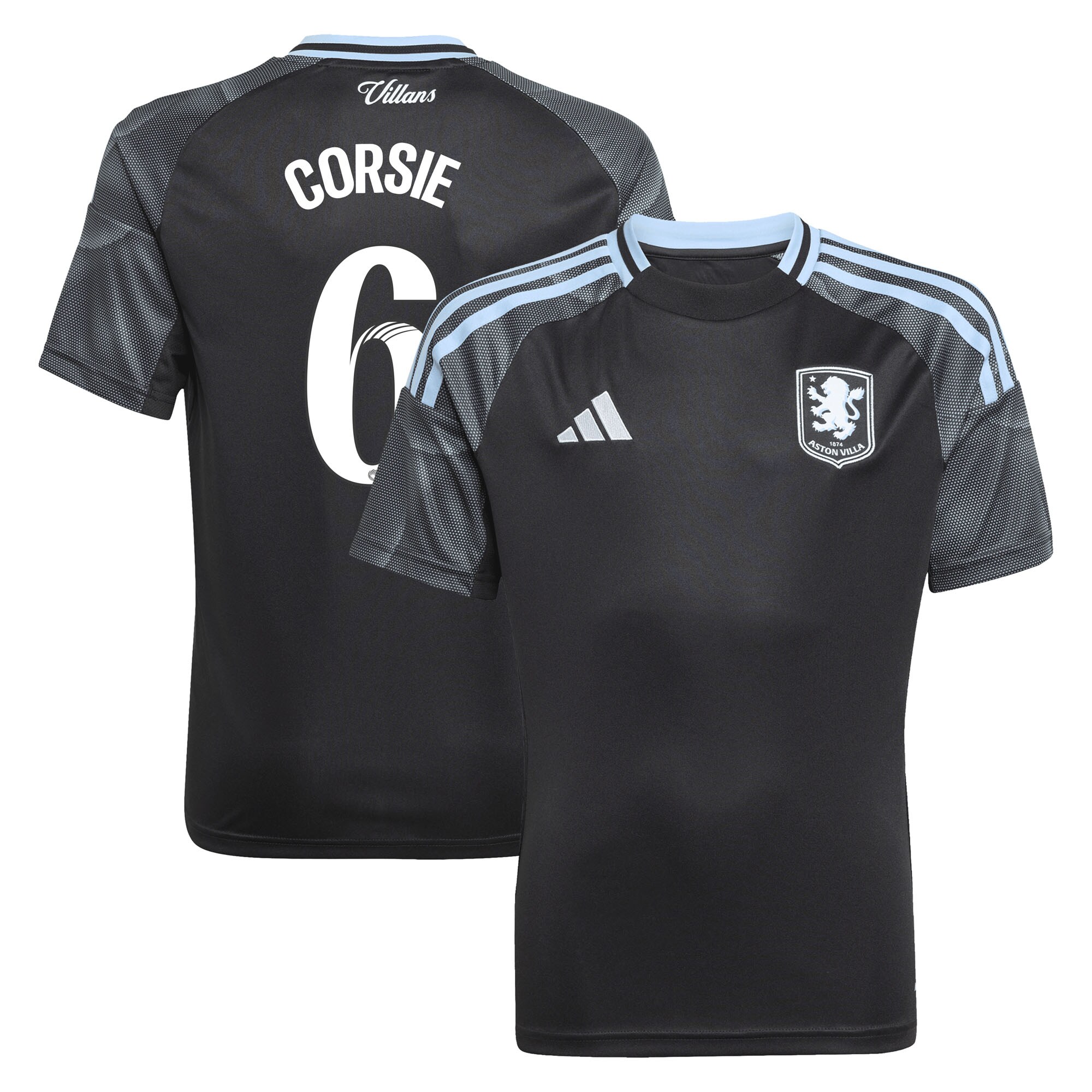 AVFC aston villa adidas wsl away shirt 2025-26 – kids with corsie 6 printing Collection | Official Aston Villa Kits and Apparel