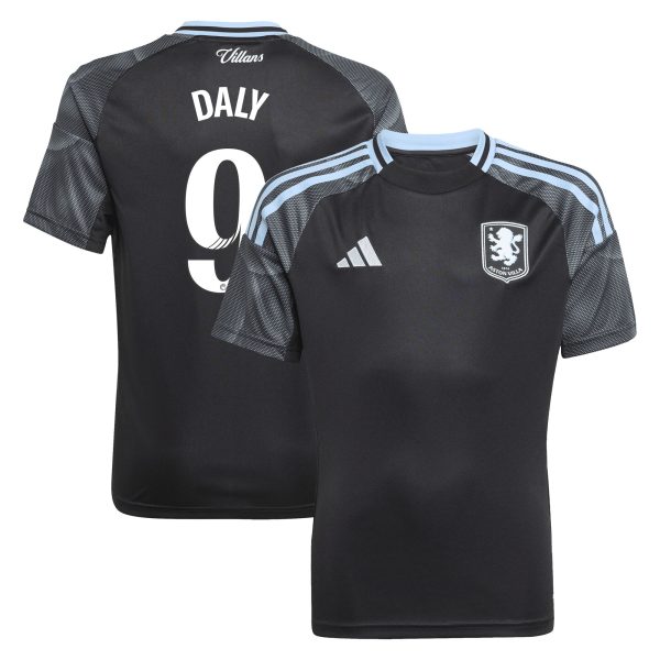 AVFC aston villa adidas wsl away shirt 2025-26 – kids with daly 9 printing Collection | Official Aston Villa Kits and Apparel