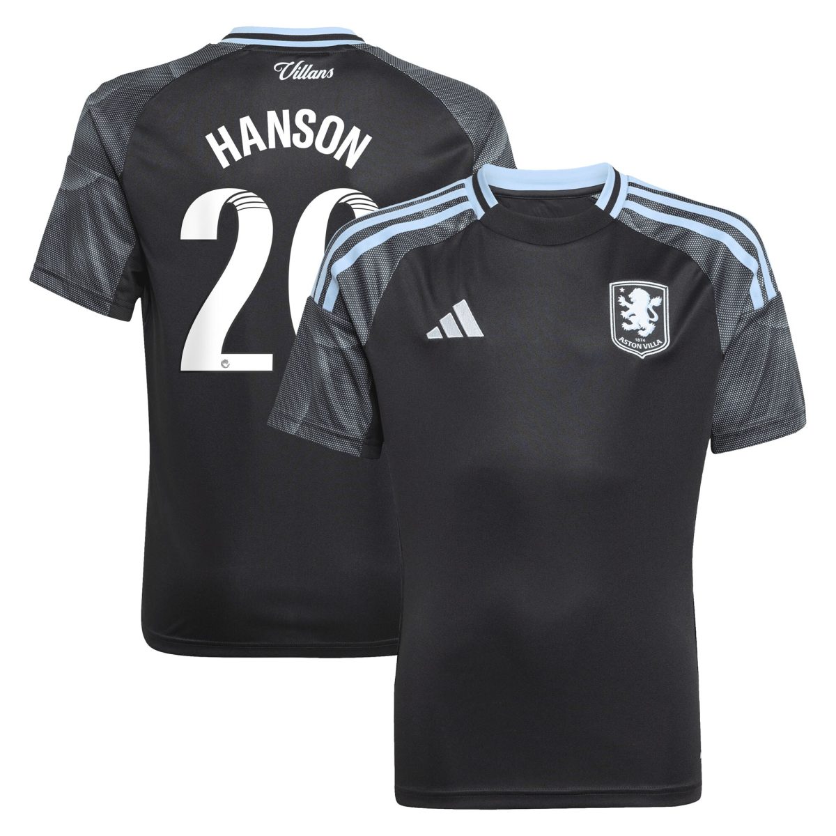 AVFC aston villa adidas wsl away shirt 2025-26 – kids with hanson 20 printing Collection | Official Aston Villa Kits and Apparel