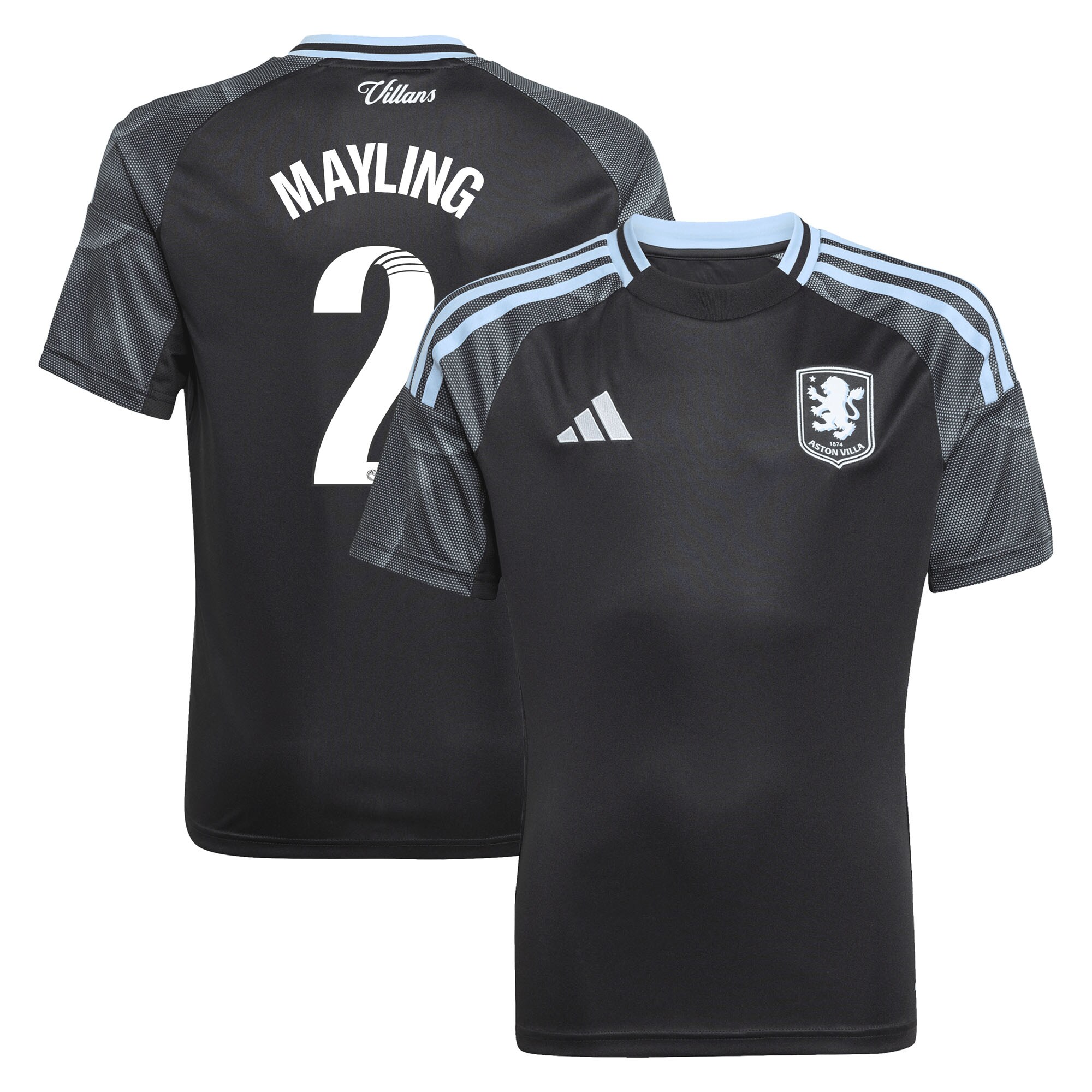 AVFC aston villa adidas wsl away shirt 2025-26 – kids with mayling 2 printing Collection | Official Aston Villa Kits and Apparel