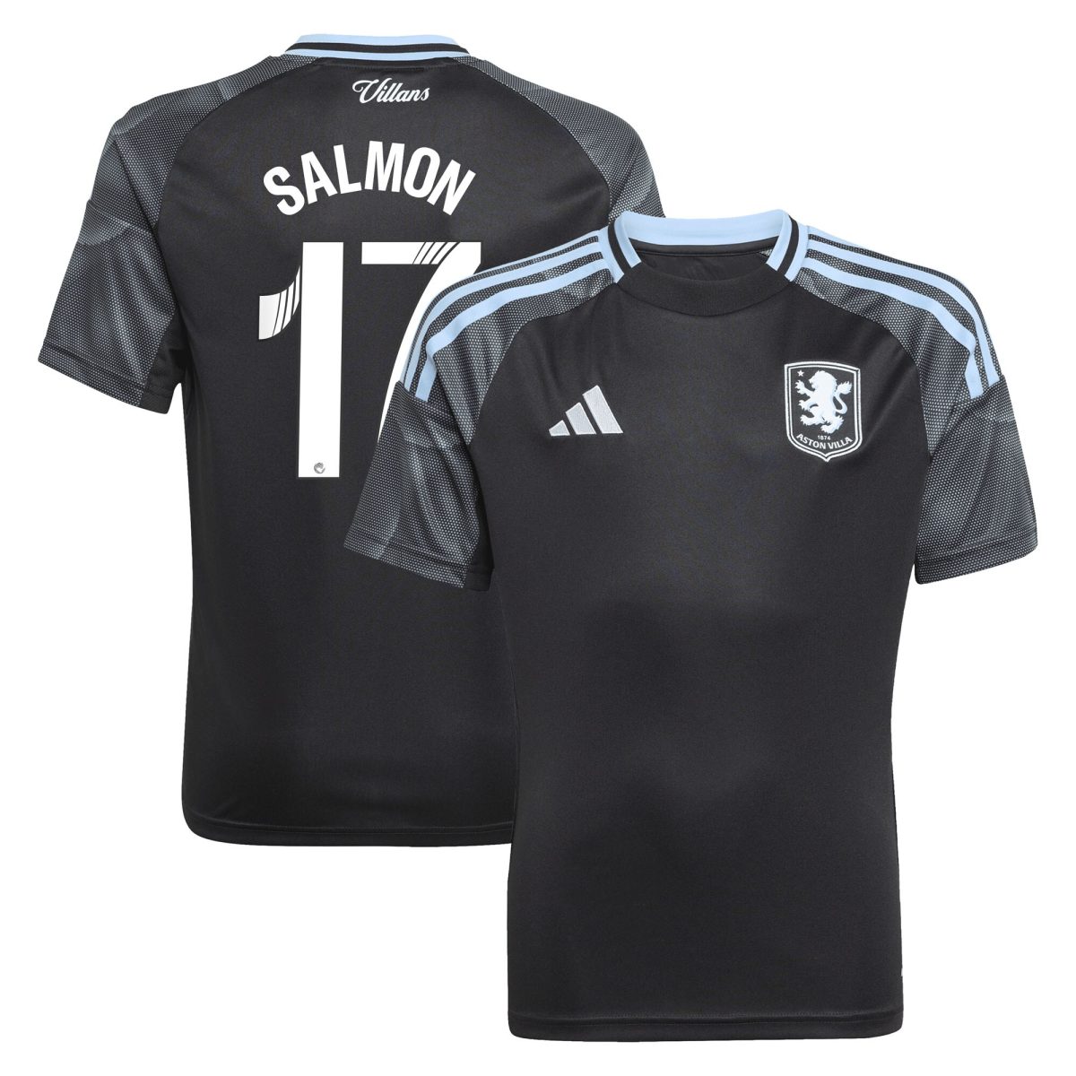 AVFC aston villa adidas wsl away shirt 2025-26 – kids with salmon 17 printing Collection | Official Aston Villa Kits and Apparel