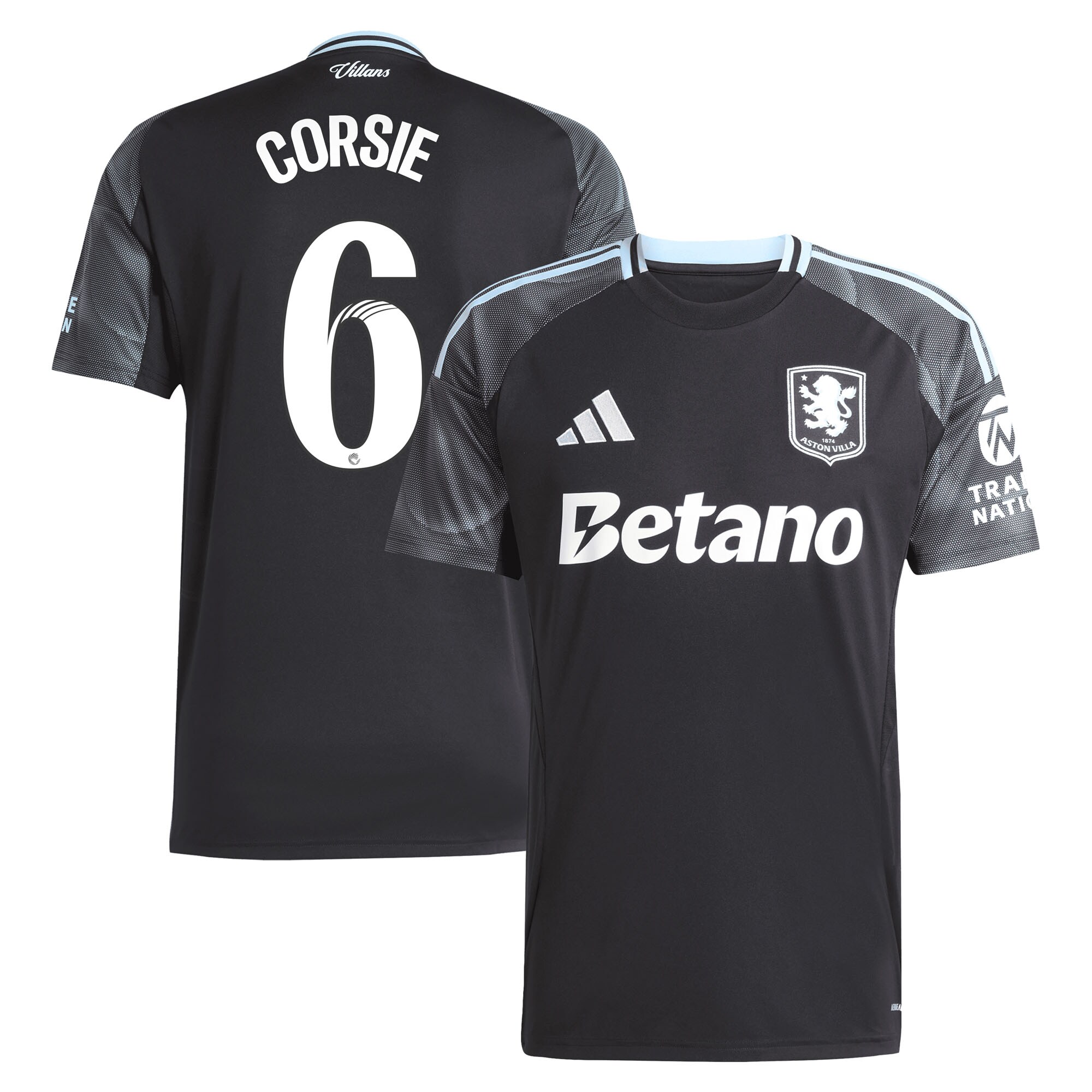 AVFC aston villa adidas wsl away shirt 2025-26 with corsie 6 printing Collection | Official Aston Villa Kits and Apparel