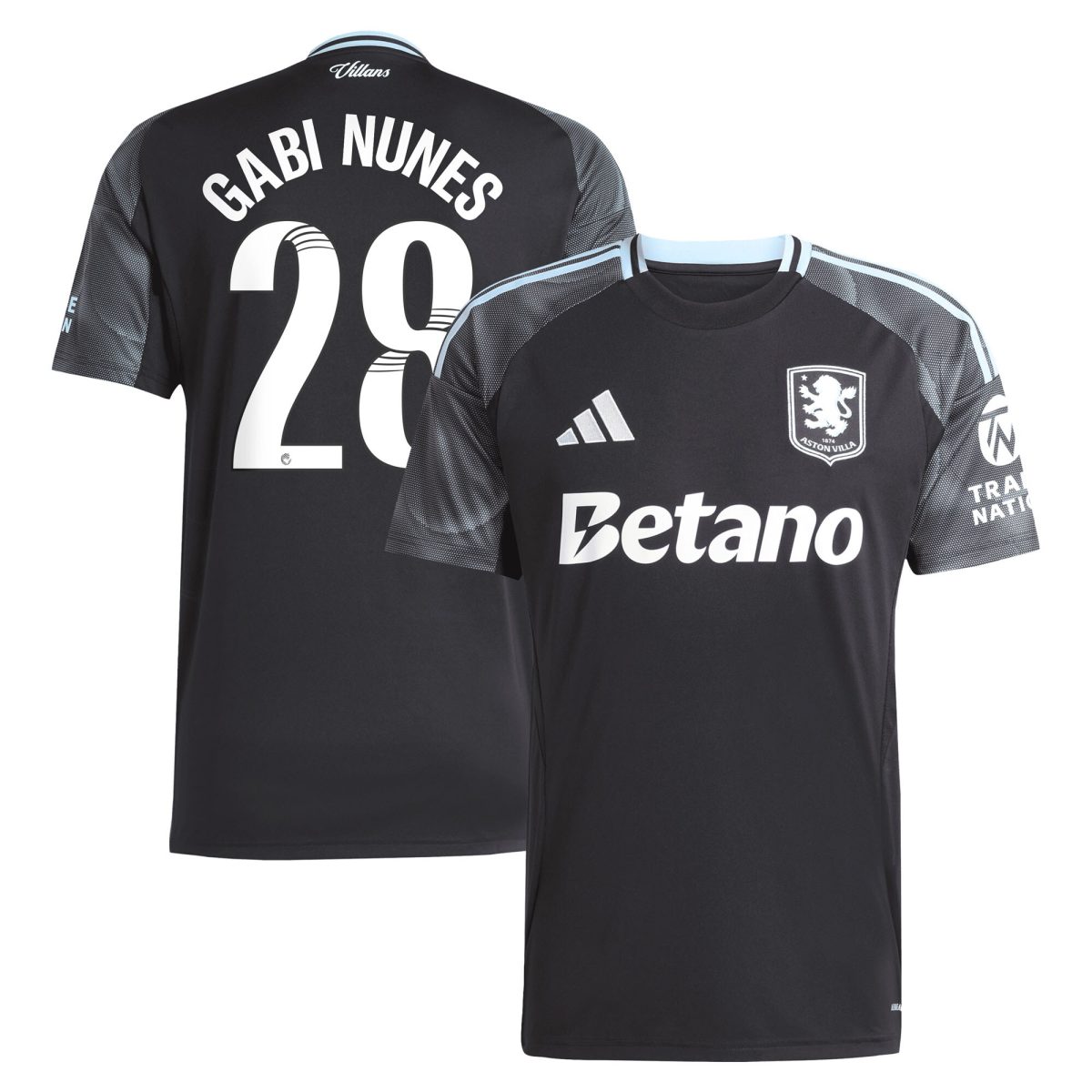 AVFC aston villa adidas wsl away shirt 2025-26 with gabi nunes 28 printing Collection | Official Aston Villa Kits and Apparel