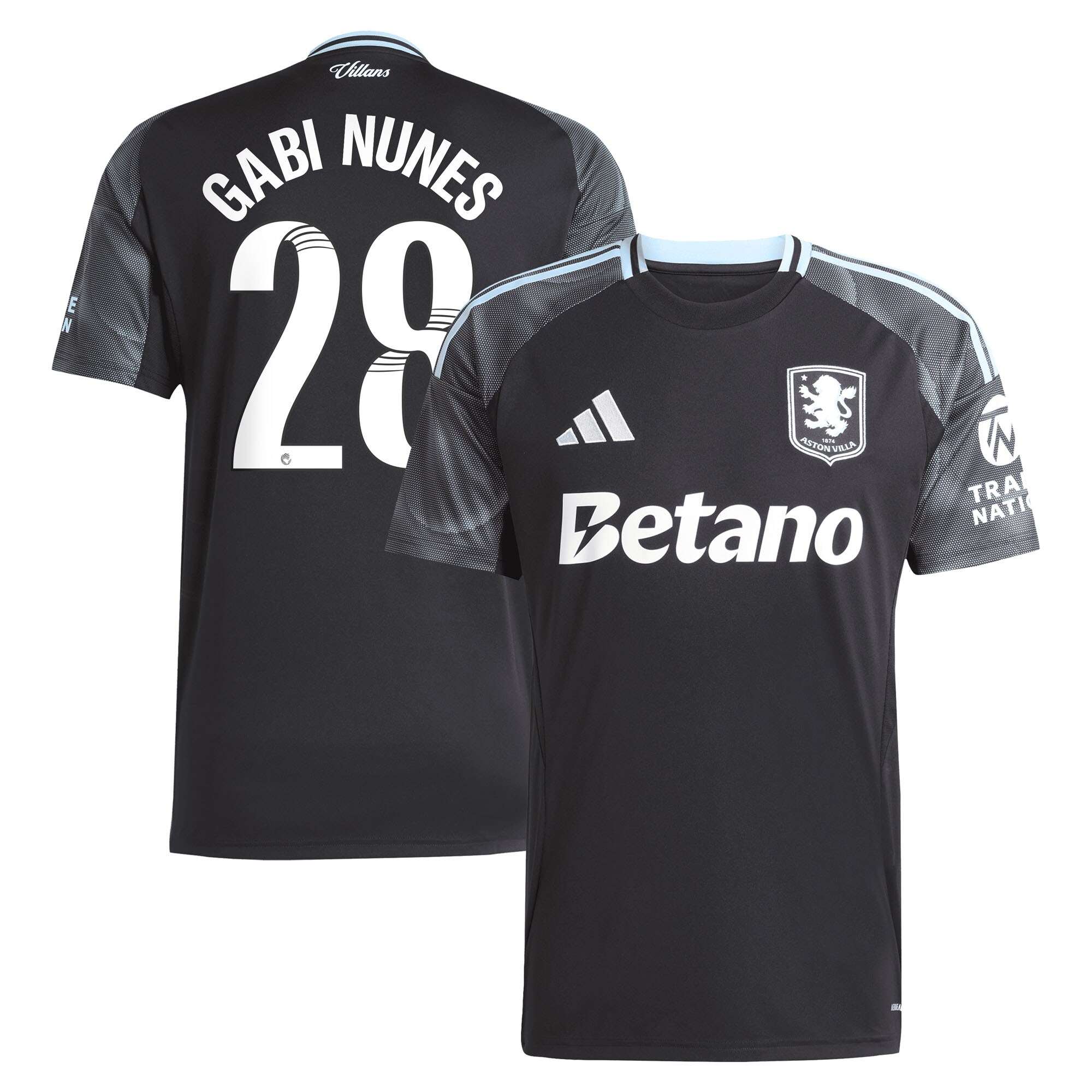 AVFC aston villa adidas wsl away shirt 2025-26 with gabi nunes 28 printing Collection | Official Aston Villa Kits and Apparel