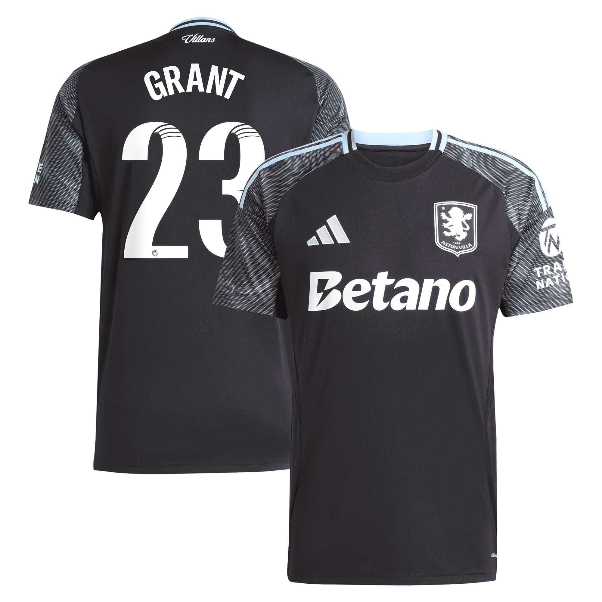 AVFC aston villa adidas wsl away shirt 2025-26 with grant 23 printing Collection | Official Aston Villa Kits and Apparel