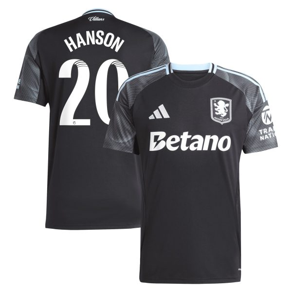 AVFC aston villa adidas wsl away shirt 2025-26 with hanson 20 printing Collection | Official Aston Villa Kits and Apparel