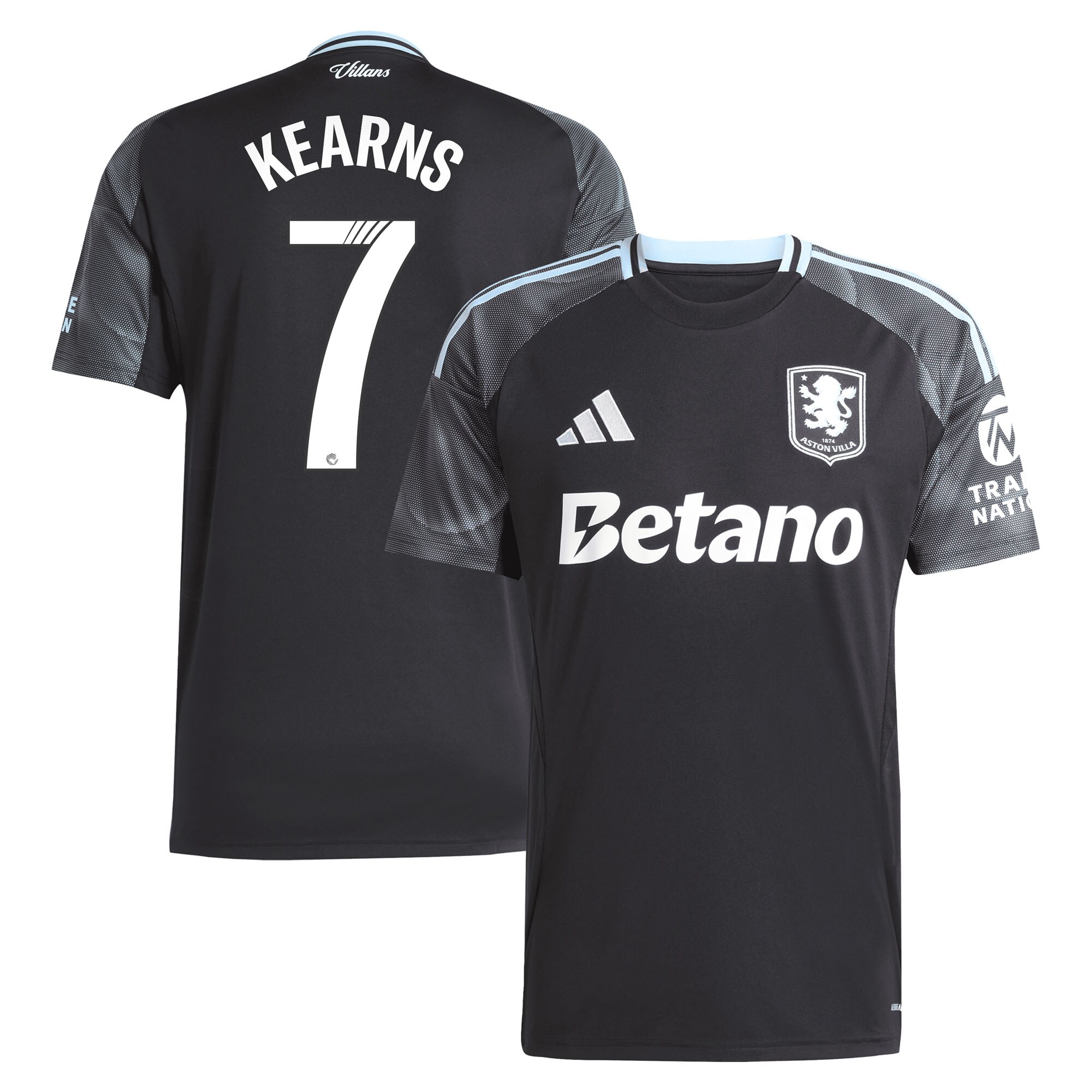 AVFC aston villa adidas wsl away shirt 2025-26 with kearns 7 printing Collection | Official Aston Villa Kits and Apparel